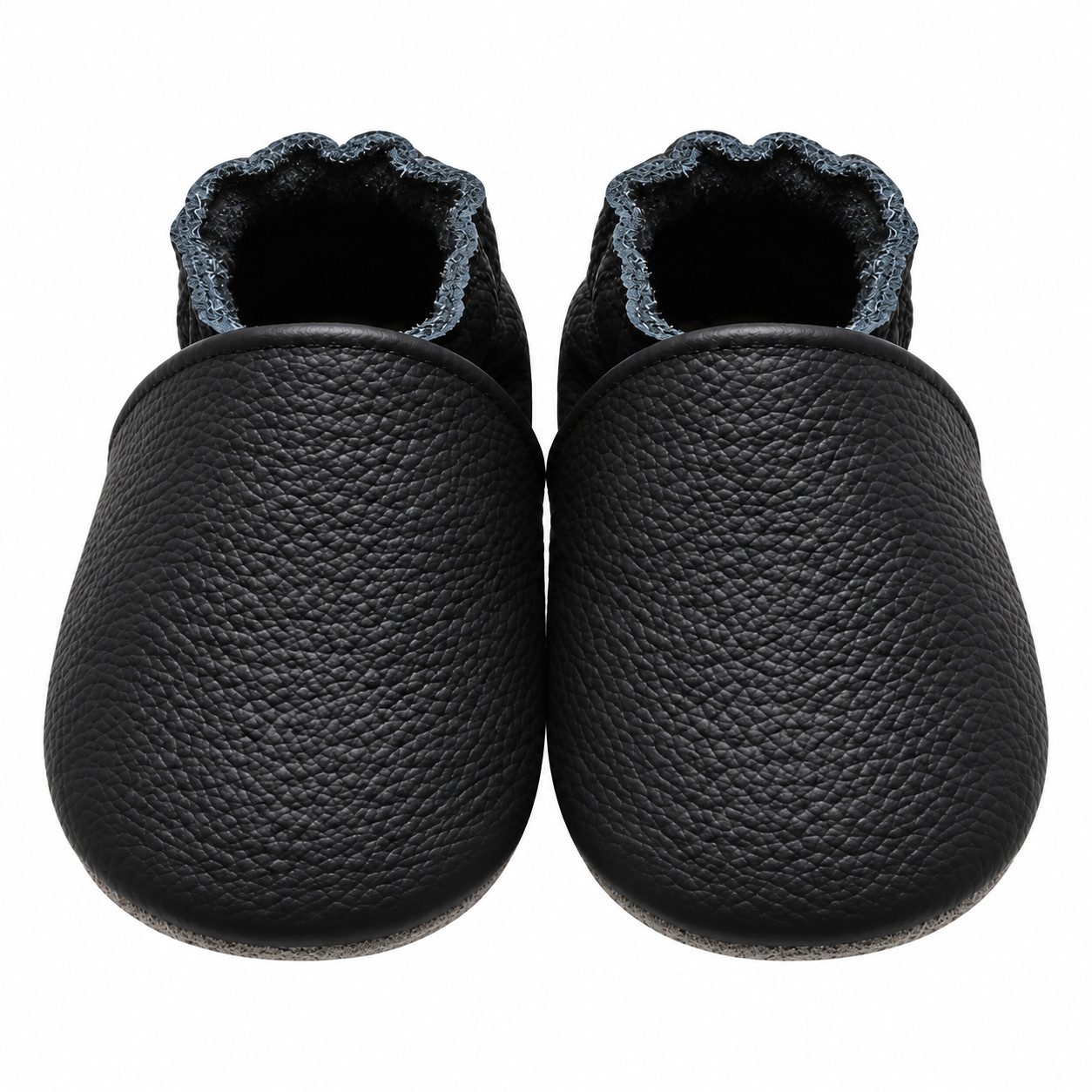 Yalion Baby Schwarz Leder Lauflernschuhe Babyschuhe Jungen Mädchen Baby Krabbelschuh Baby Schuh aus echtem Leder,Barfußgefühl & rutschfester Sohle