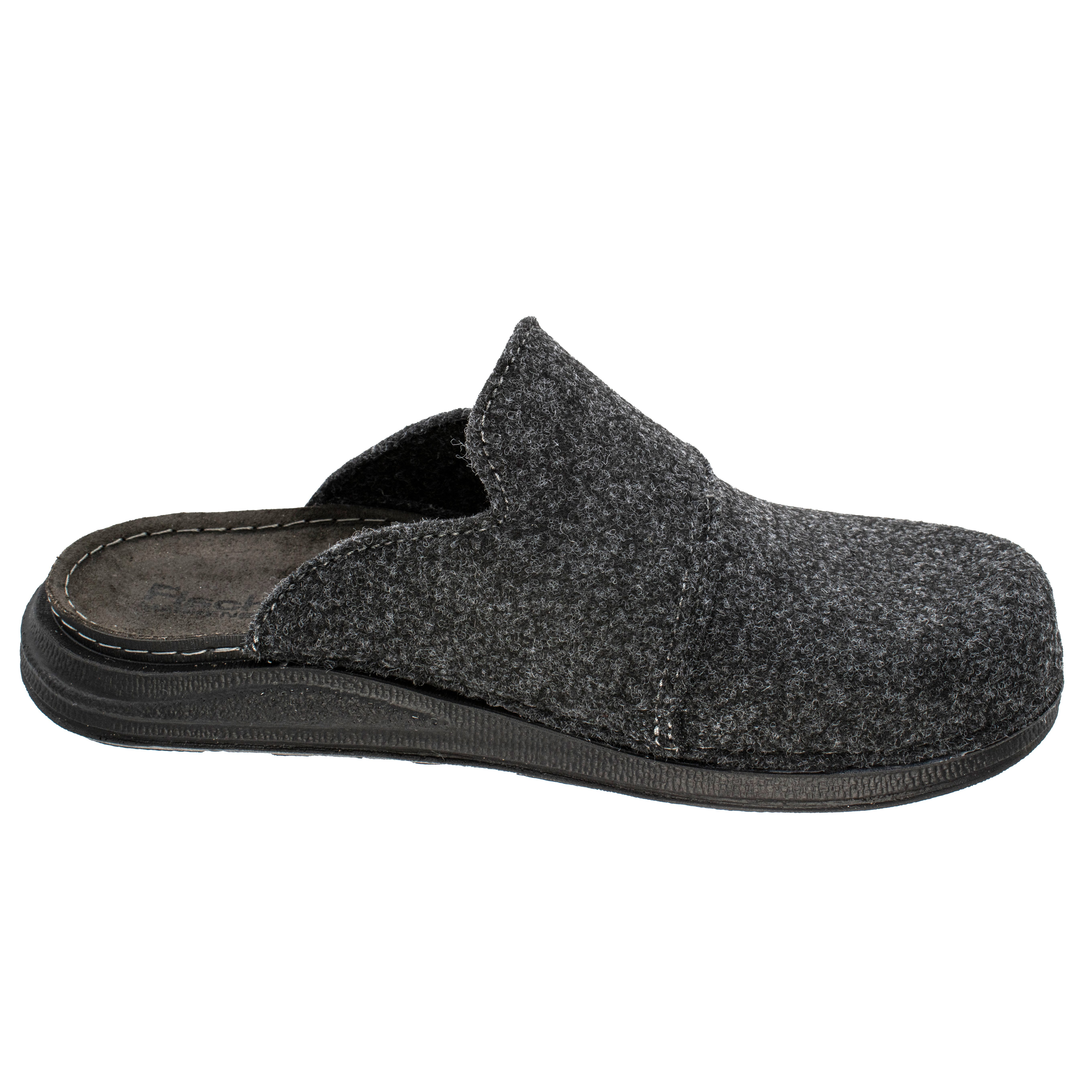 Fischer-Markenschuh Axel Pantoffel aus recyceltem PET Filz, leicht gepolstertes Lederfußbett