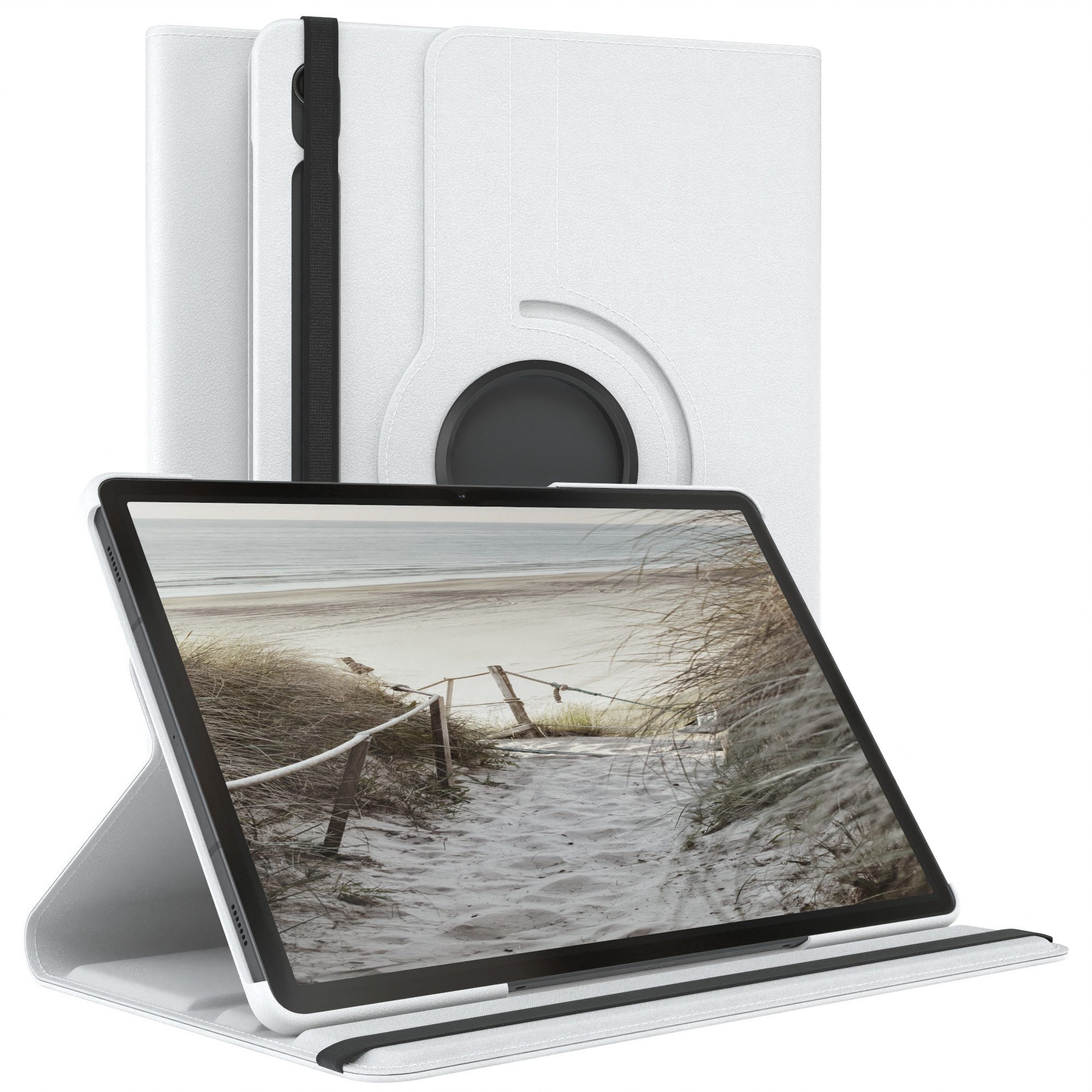 EAZY CASE Tablet-Hülle Rotation Case für Galaxy Tab S9 Rotationcase 11 Zoll, Schutzhülle mit Sleep Wakeup Funktion Tablet Tasche kratzfest Weiß