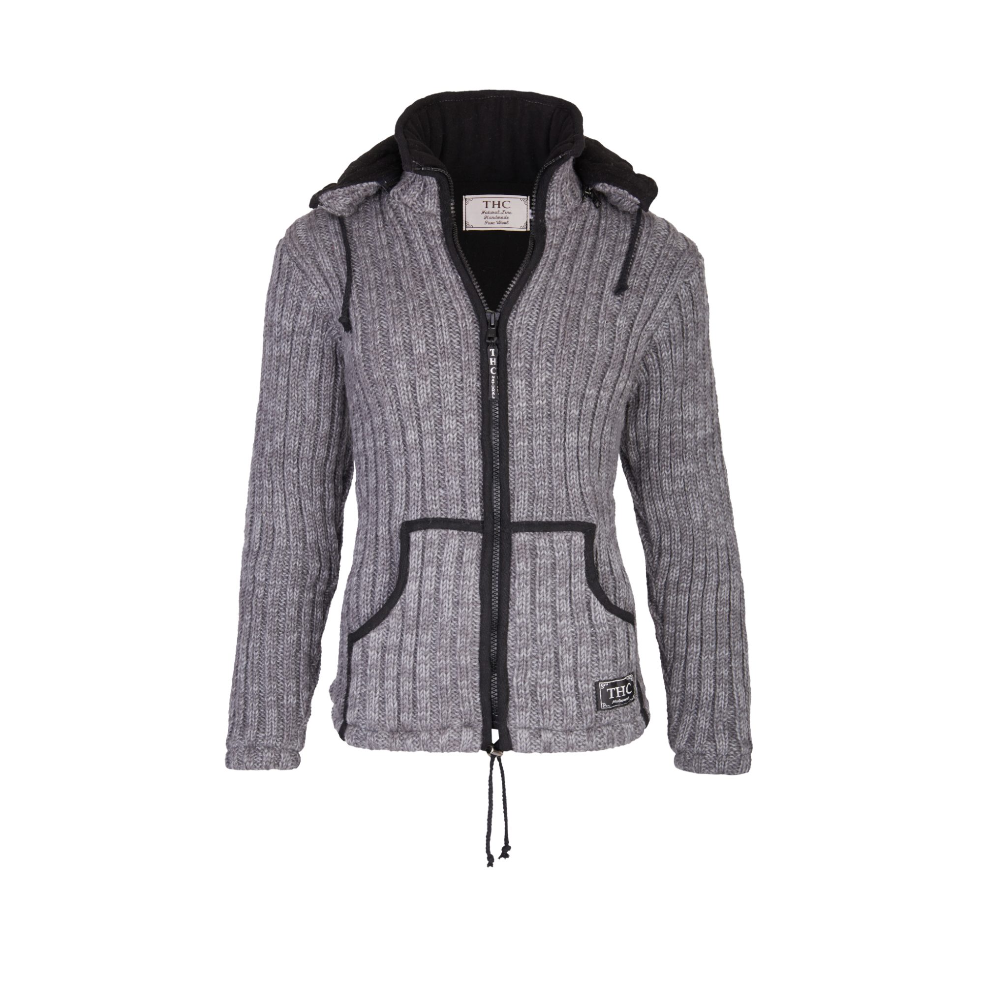 Strickjacke THC Schafwoll Strickjacke grau 725