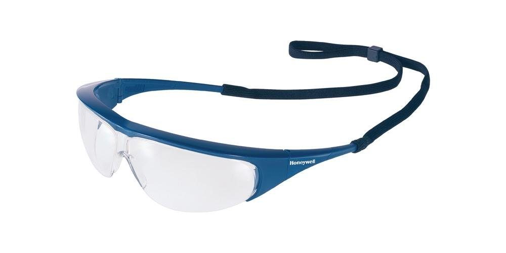 Honeywell Arbeitsschutzbrille Schutzbrille Millennia EN 166-1FT Bügel blau, Scheibe klar Polycarbonat