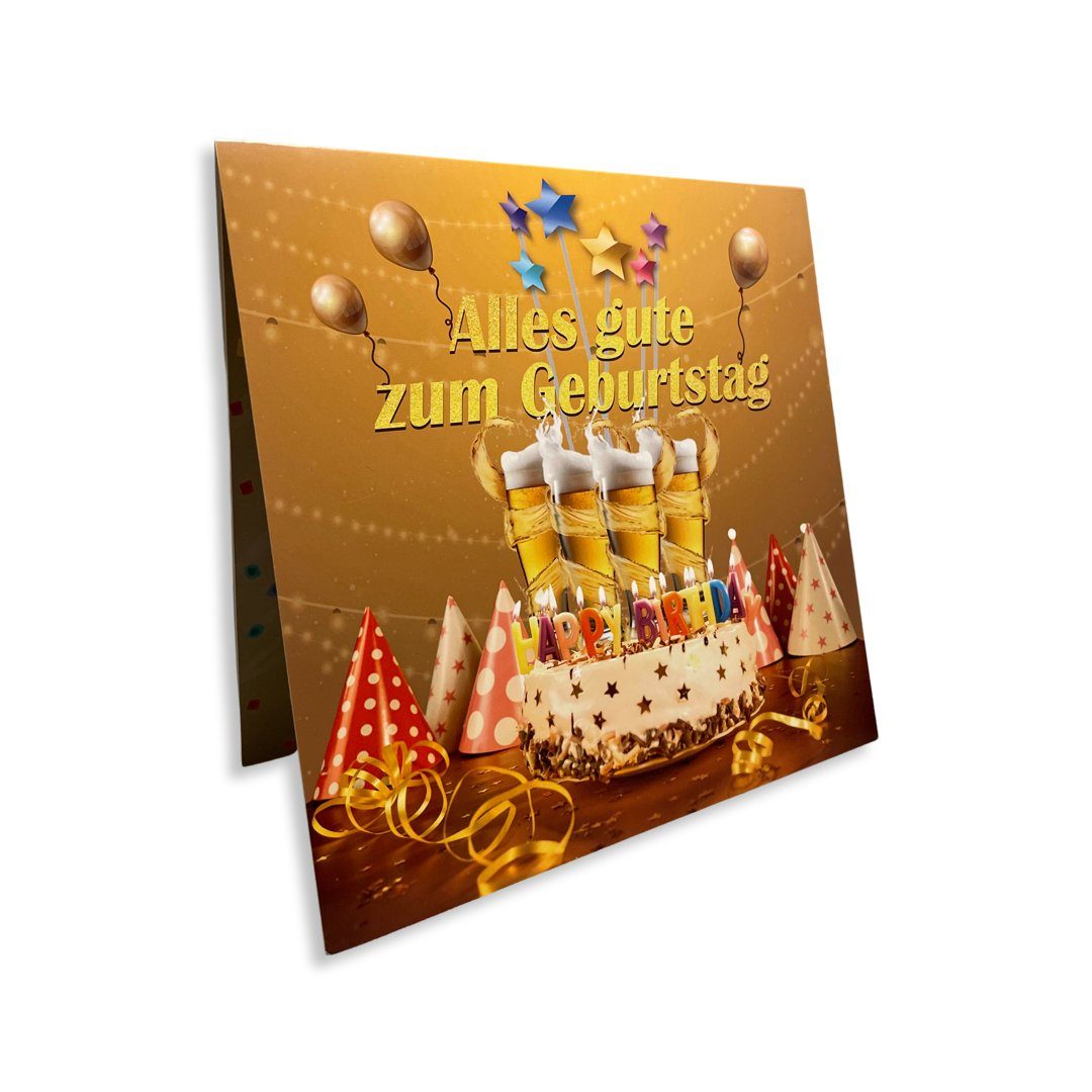 Lustig - Aufnahmefunktion mit UNIQARD Glückwunschkarte Bier Geburtstag 3D-Geburtstagskarte Pop-up-Karte