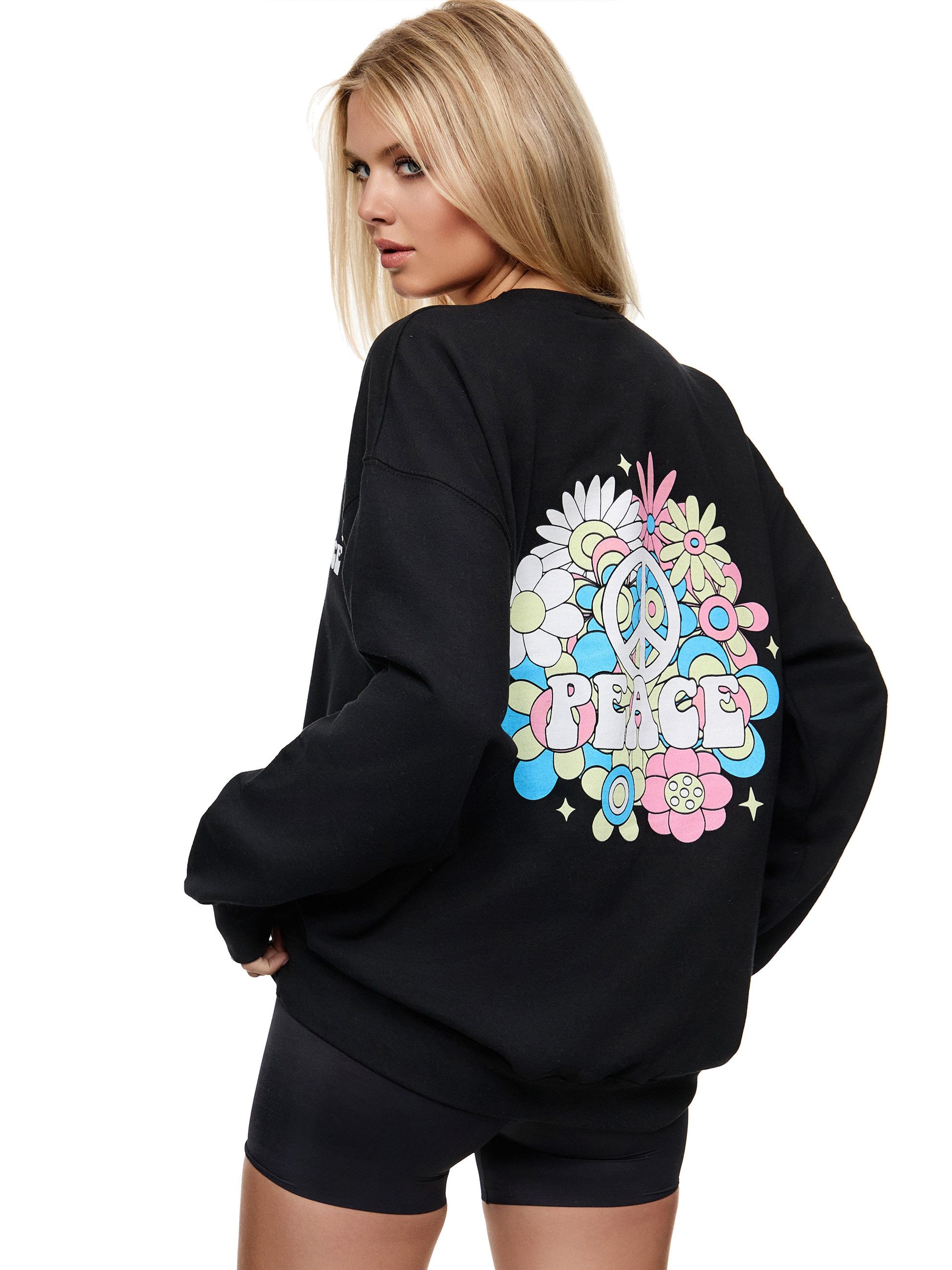 Worldclassca Longsweatshirt Worldclassca Oversized Sweatshirt PEACE günstig online kaufen