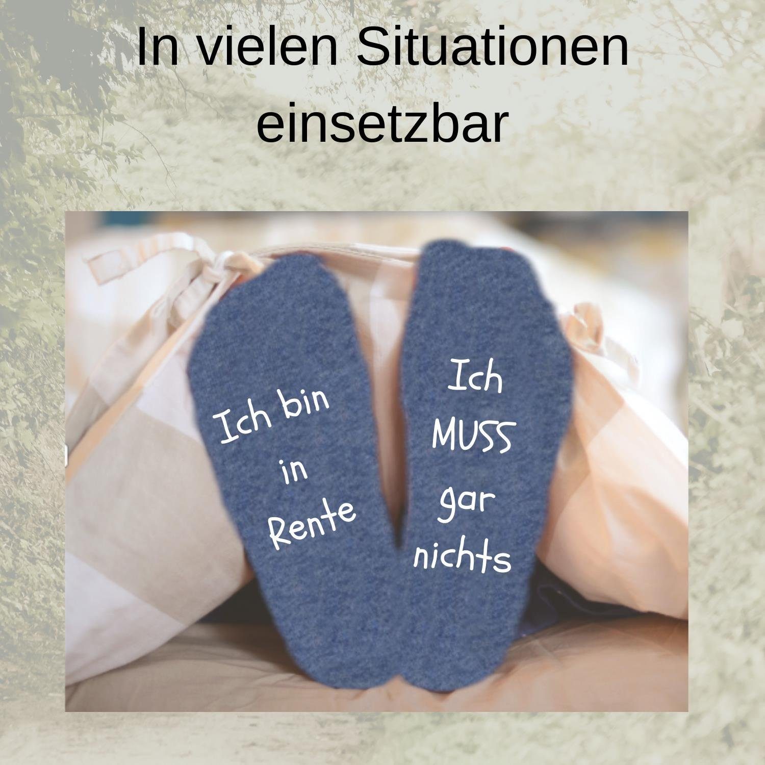 mit jeansmelange lustigem bentini 1-Paar) (Paar, Basicsocken Rentenspruch Spruchsocken