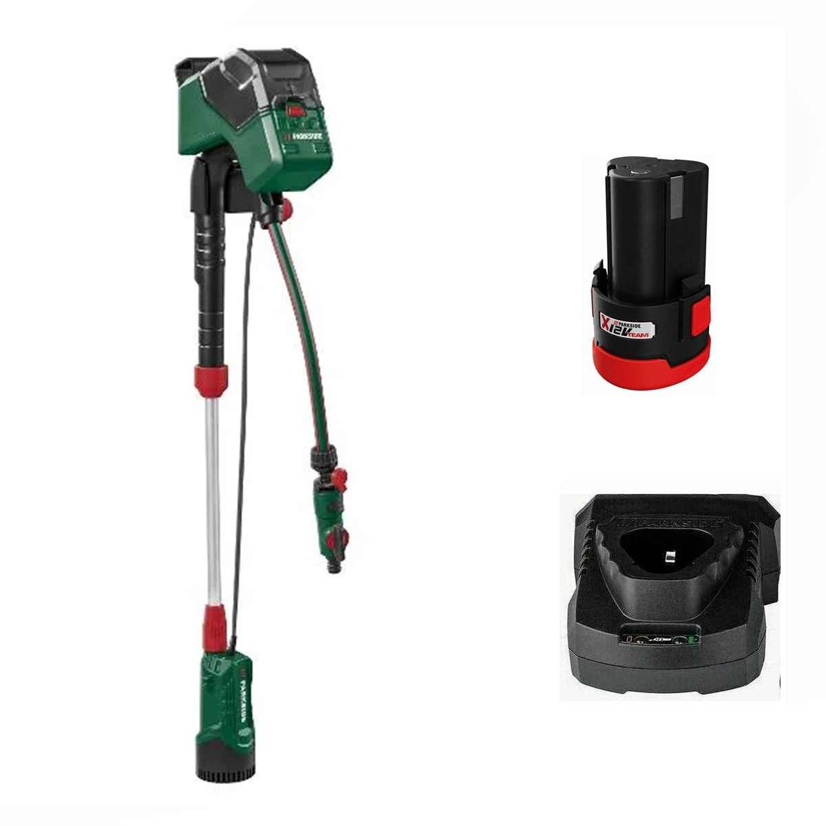 Parkside Regenfasspumpe Parkside 12 V Akku-Regenfasspumpe PRPA 12-Li, mit Akku und Ladegerät