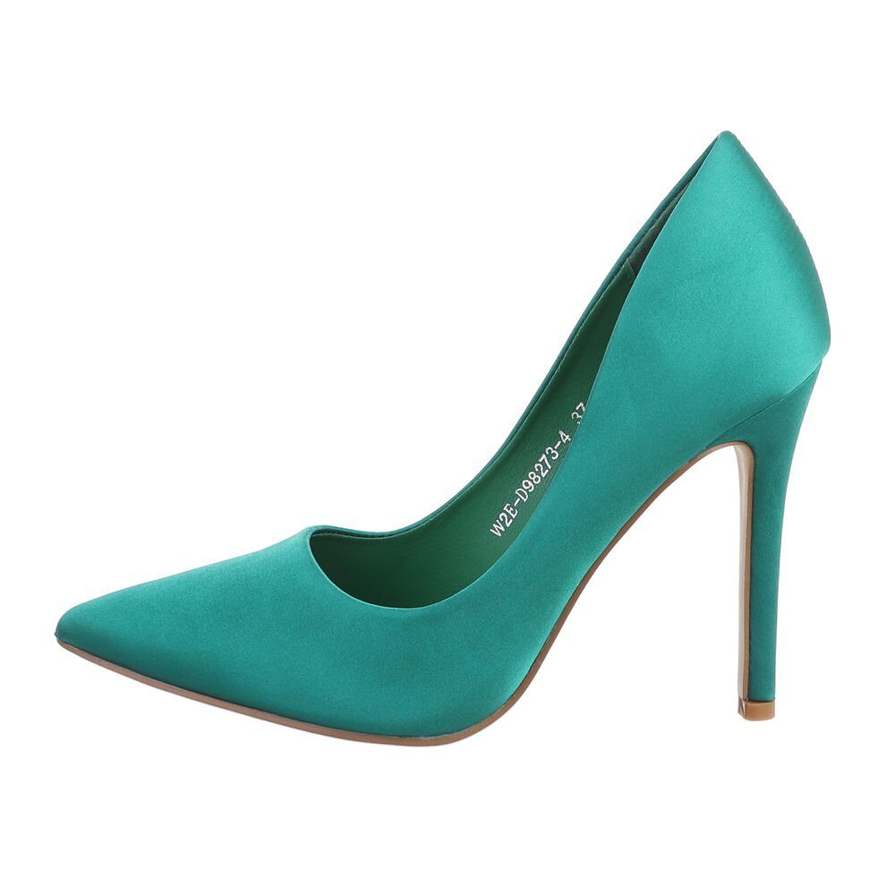 Ital-Design Damen Grün Heel High-Heel-Pumps High Pfennig-/Stilettoabsatz Pumps Abendschuhe in Elegant