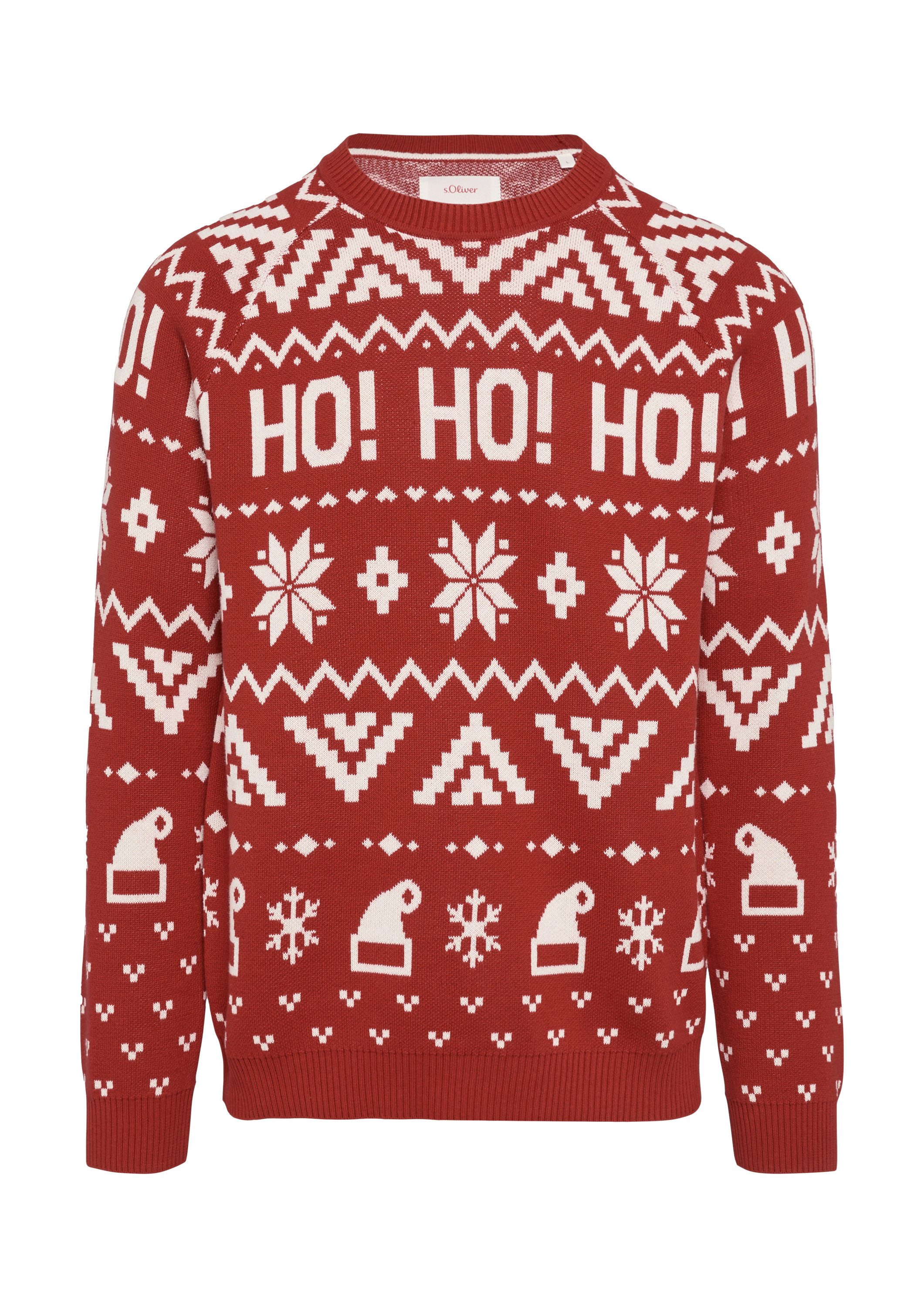 s.Oliver Longpullover Strickpullover Weihnachtspullover aus Baumwolle günstig online kaufen