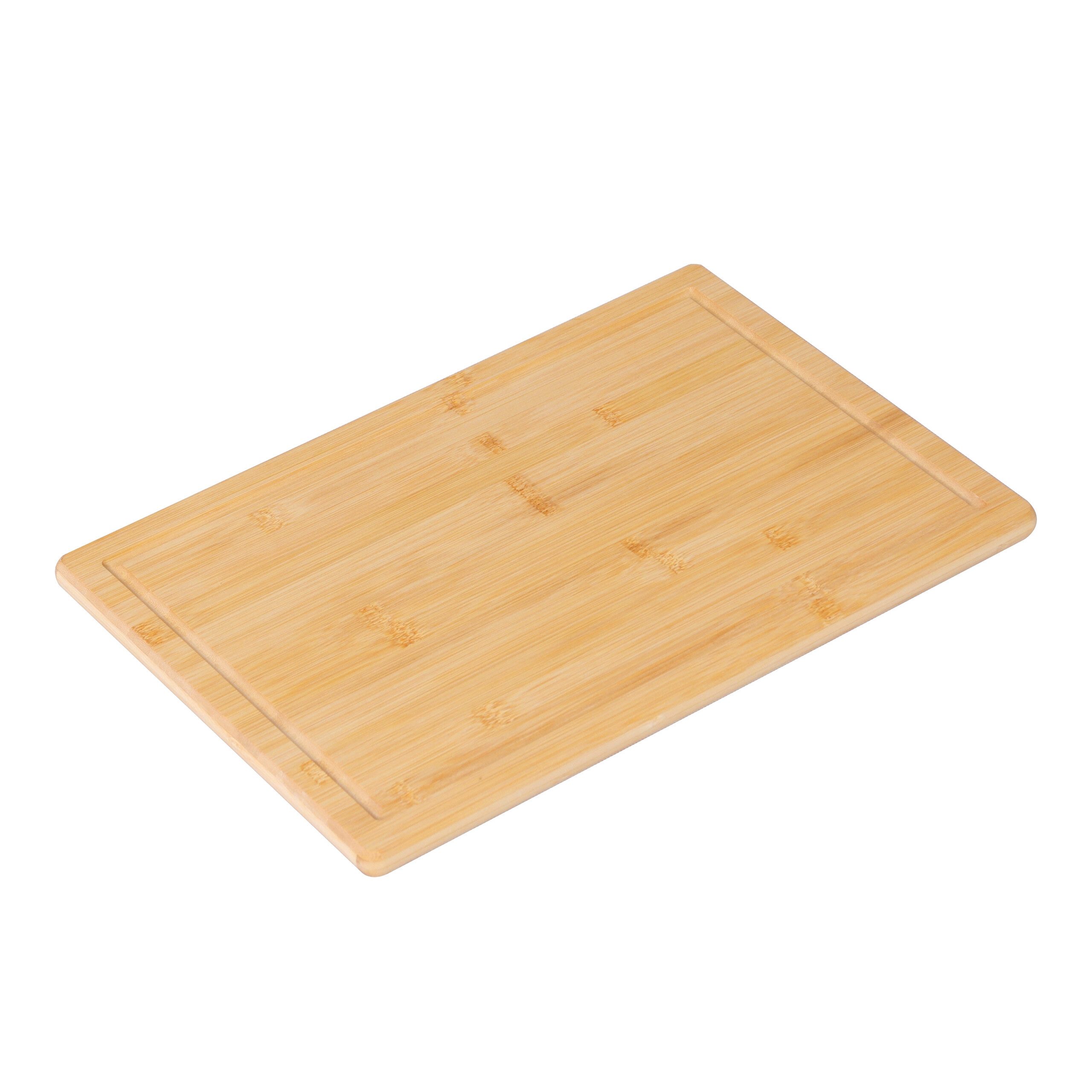 relaxdays Schneidebrett aus Bambus mit Saftrille, Bambus, (1-St), 25 x 38 cm von RELAXDAYS