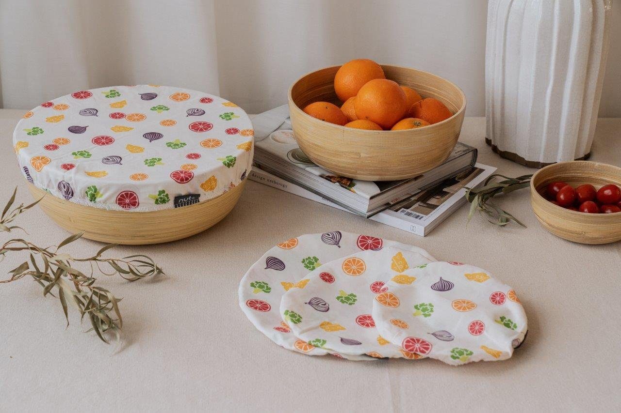 Waschbar Nuts Schutzhaube textile Schüsselabdeckung,(Set, Gemüse 1-tlg) Früchte und & plastikfrei