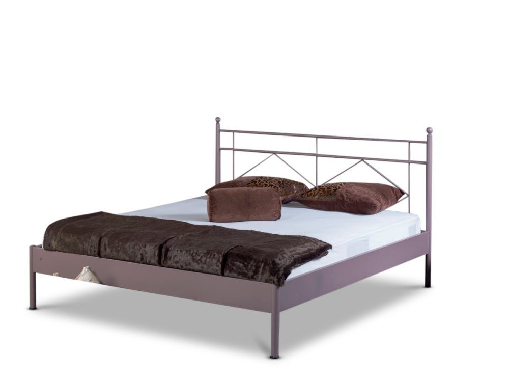 BedBox Metallbett Celina, aufwendig Design, gestaltetes Kopfteil, baccara pulverbeschichtet Metall trendiges