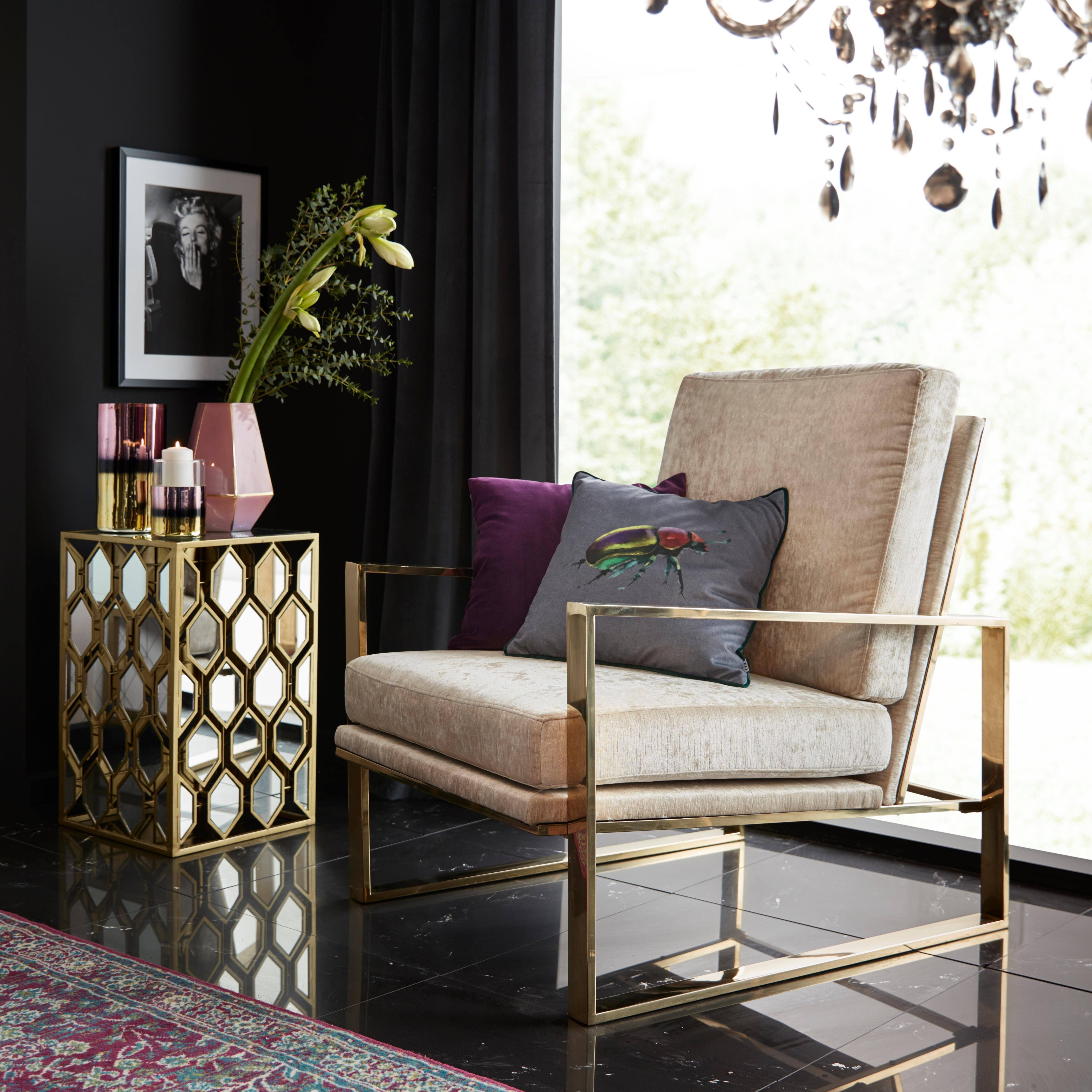 H.O.C.K. Dekokissen Rosenkäfer, changierender Samt, Kissenhülle mit Füllung, 1 Stück