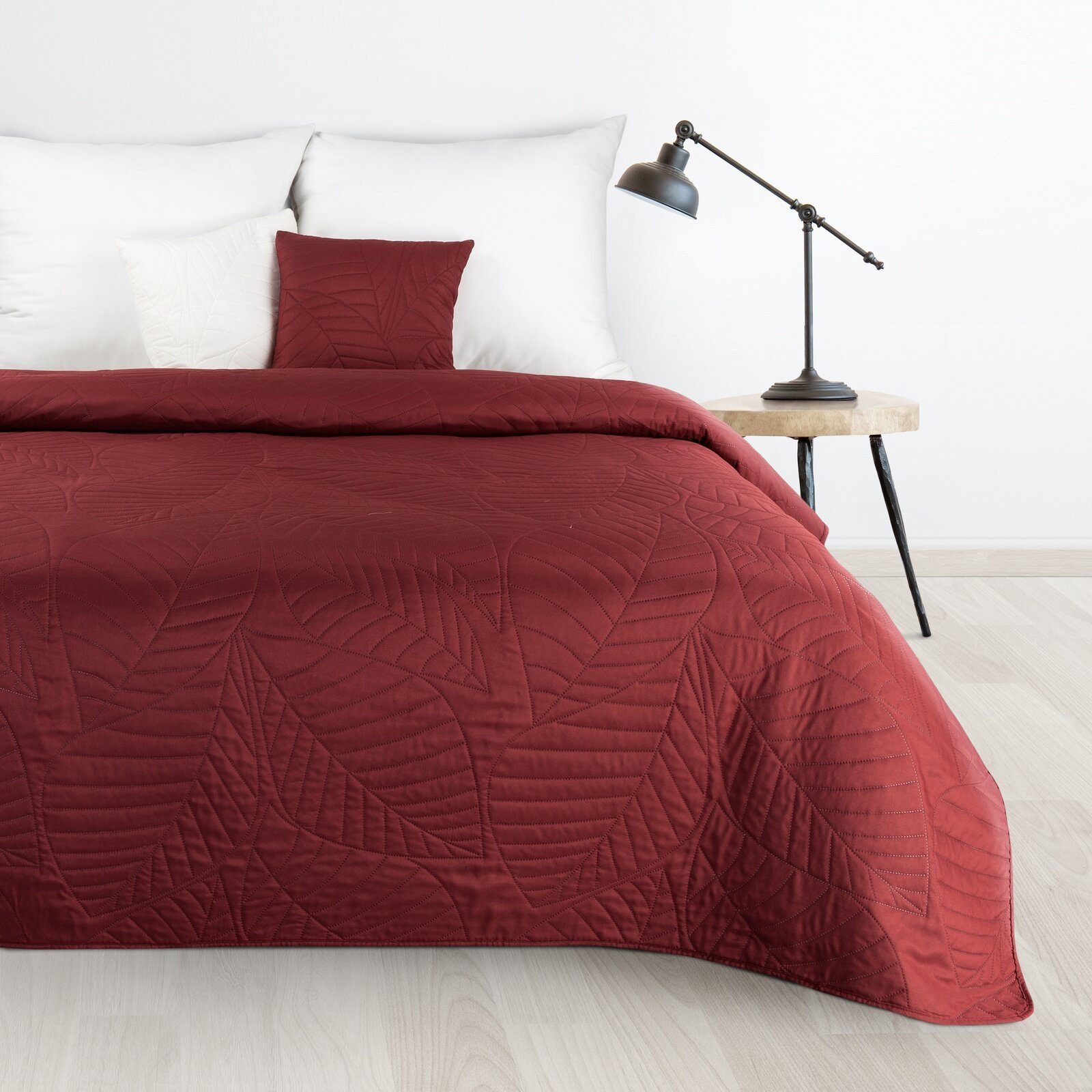 Design91 Tagesdecke BONI/6, Steppung Blätter Muster, günstig online kaufen