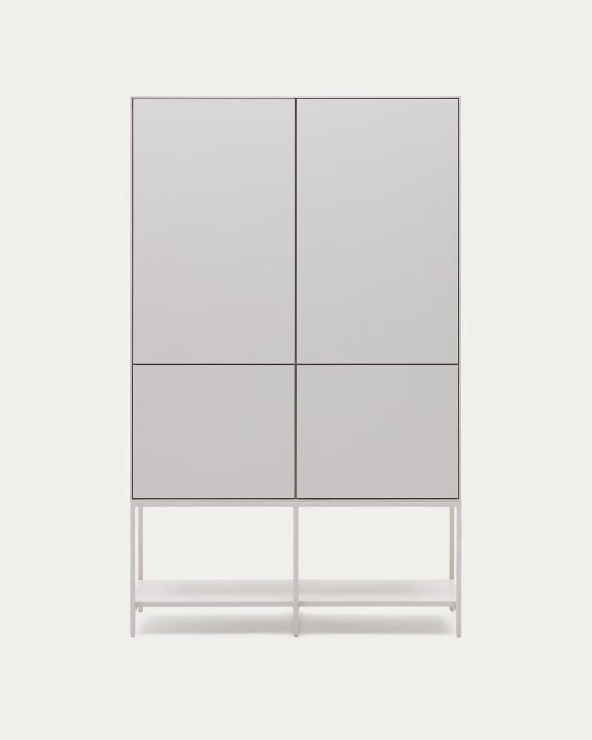 Natur24 Highboard Highboard Vedrana 97,5 x 160 x 40 cm MDF, Stahl, weiß lackiert Neu