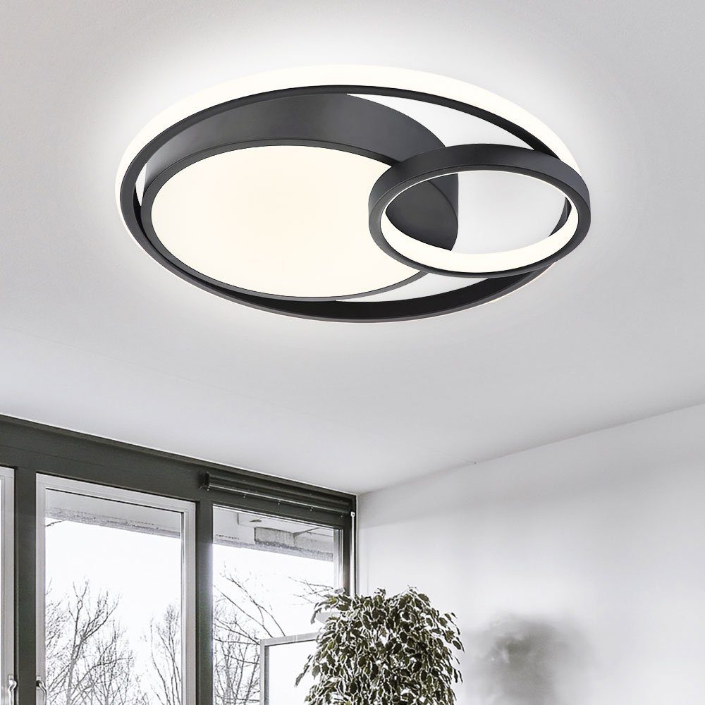 D fest Deckenlampe 40cm LED etc-shop LED Ring Warmweiß, Wohnzimmerlampe Design LED-Leuchtmittel Modern verbaut, Deckenleuchte,