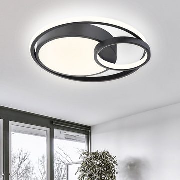 etc-shop LED Deckenleuchte, LED-Leuchtmittel fest verbaut, Warmweiß, LED Deckenlampe Ring Design Wohnzimmerlampe Modern D 40cm