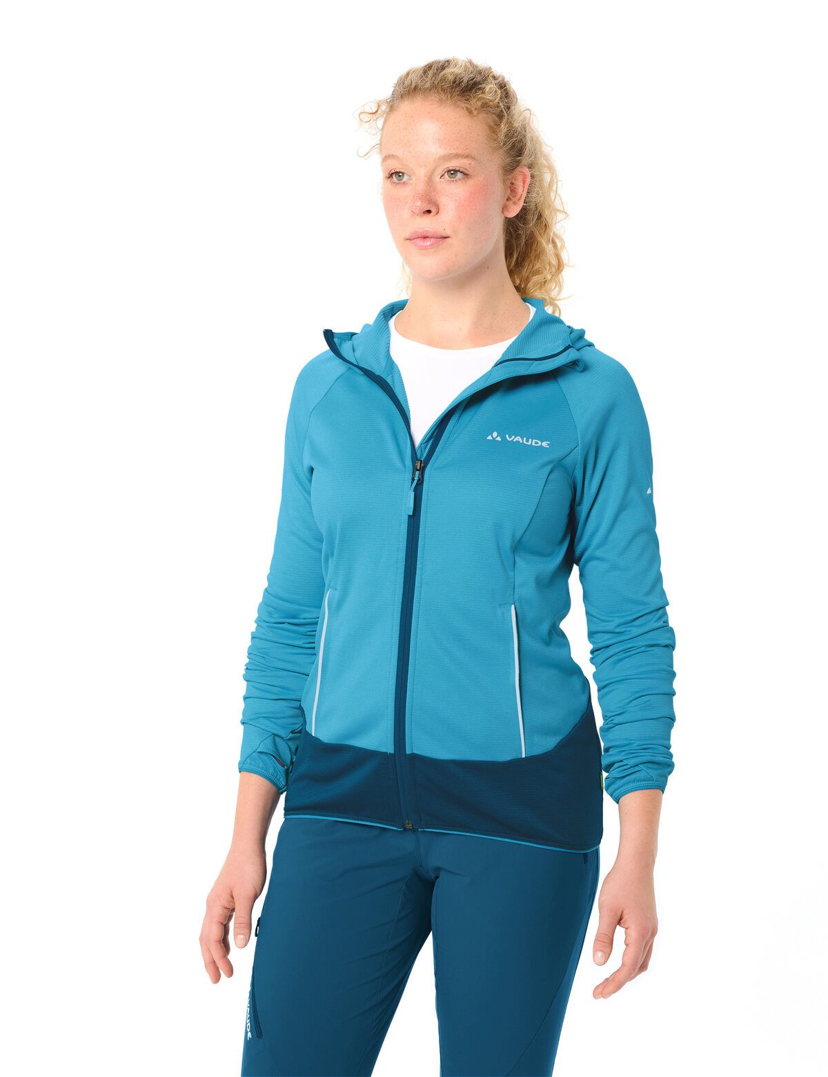 VAUDE Fleecejacke WOMEN'S TEKOA FLEECE JACKET II mit Kapuze, taillenbedeckte Länge