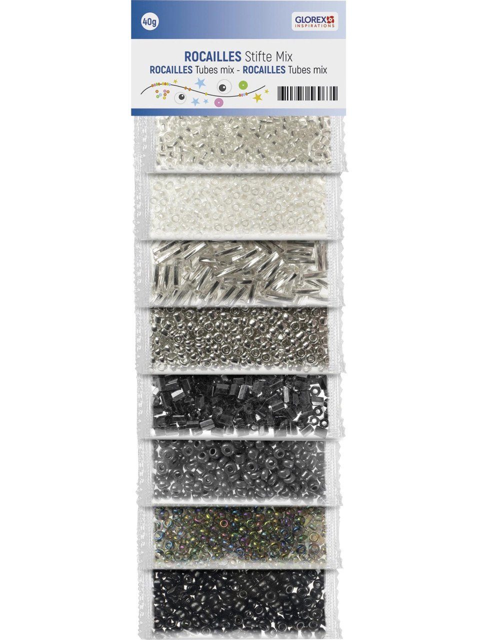 Glorex Ремесленные бусы Glorex Rocailles/Stifte mix, 40 g