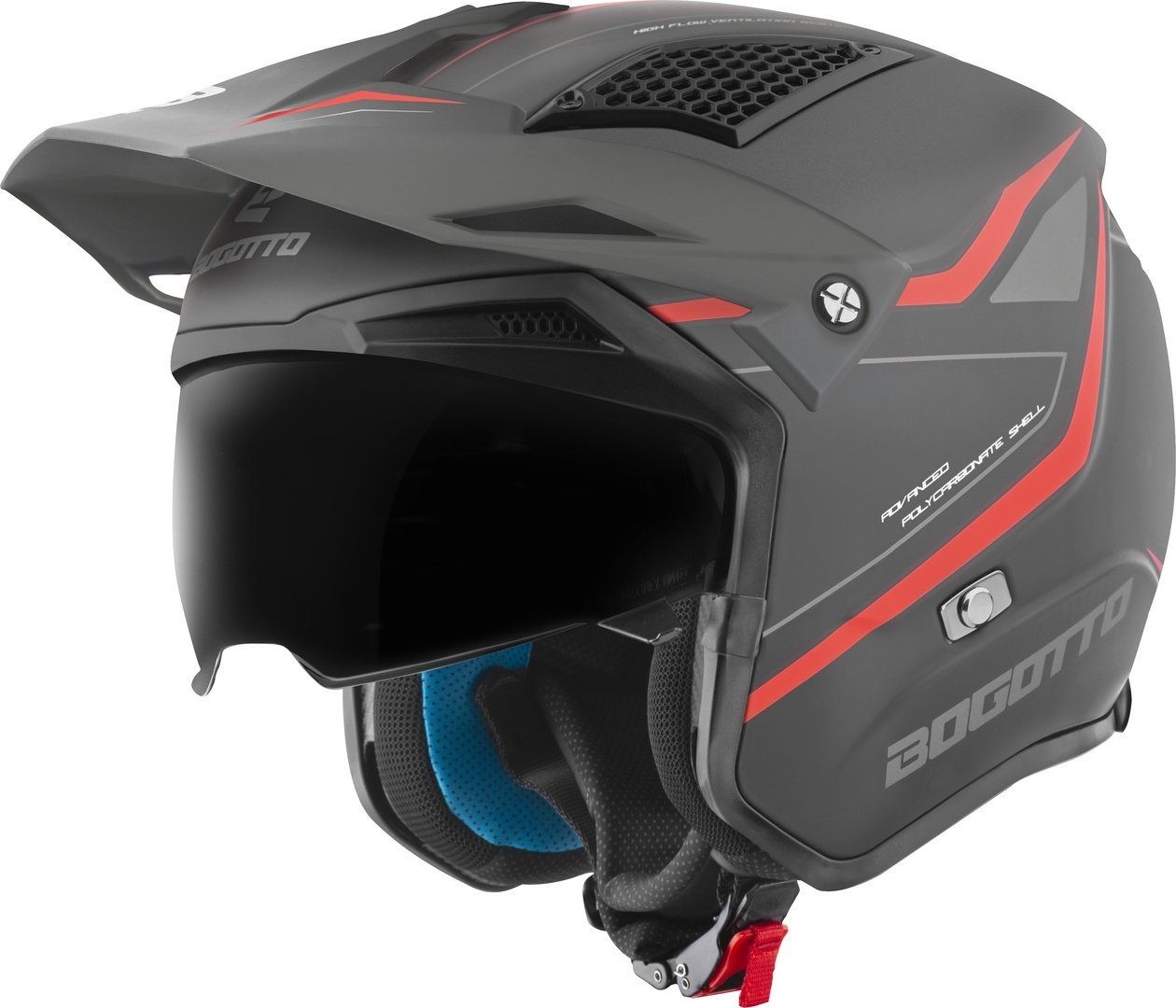 Bogotto Motorradhelm Radic WN-ST 22.06 Helm, herausnehmbares Innenfutter,integriertes Sonnenvisier