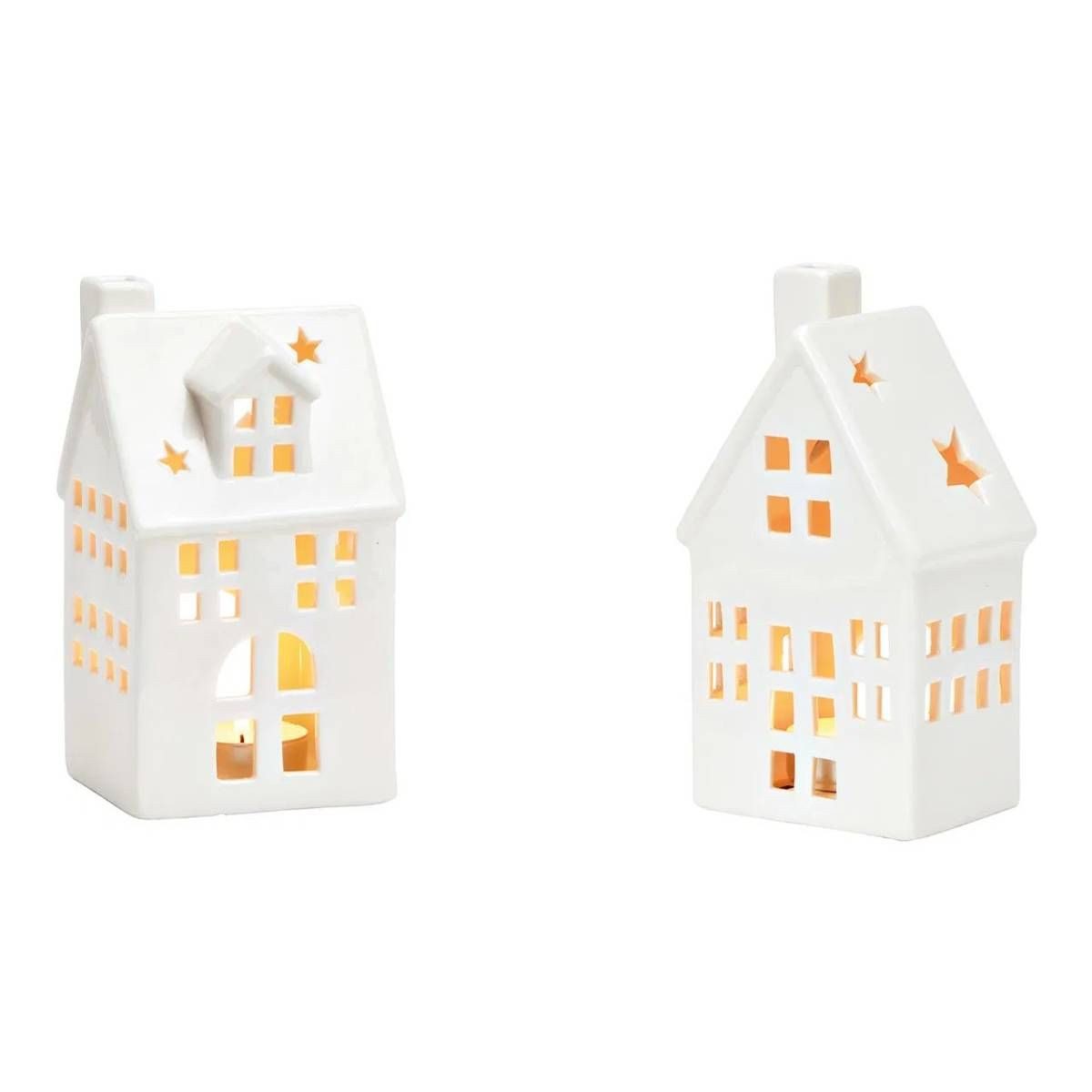 Wurm Teelichthalter 2er Set Lichthaus weiß aus Porzellan verschiedene Größe günstig online kaufen
