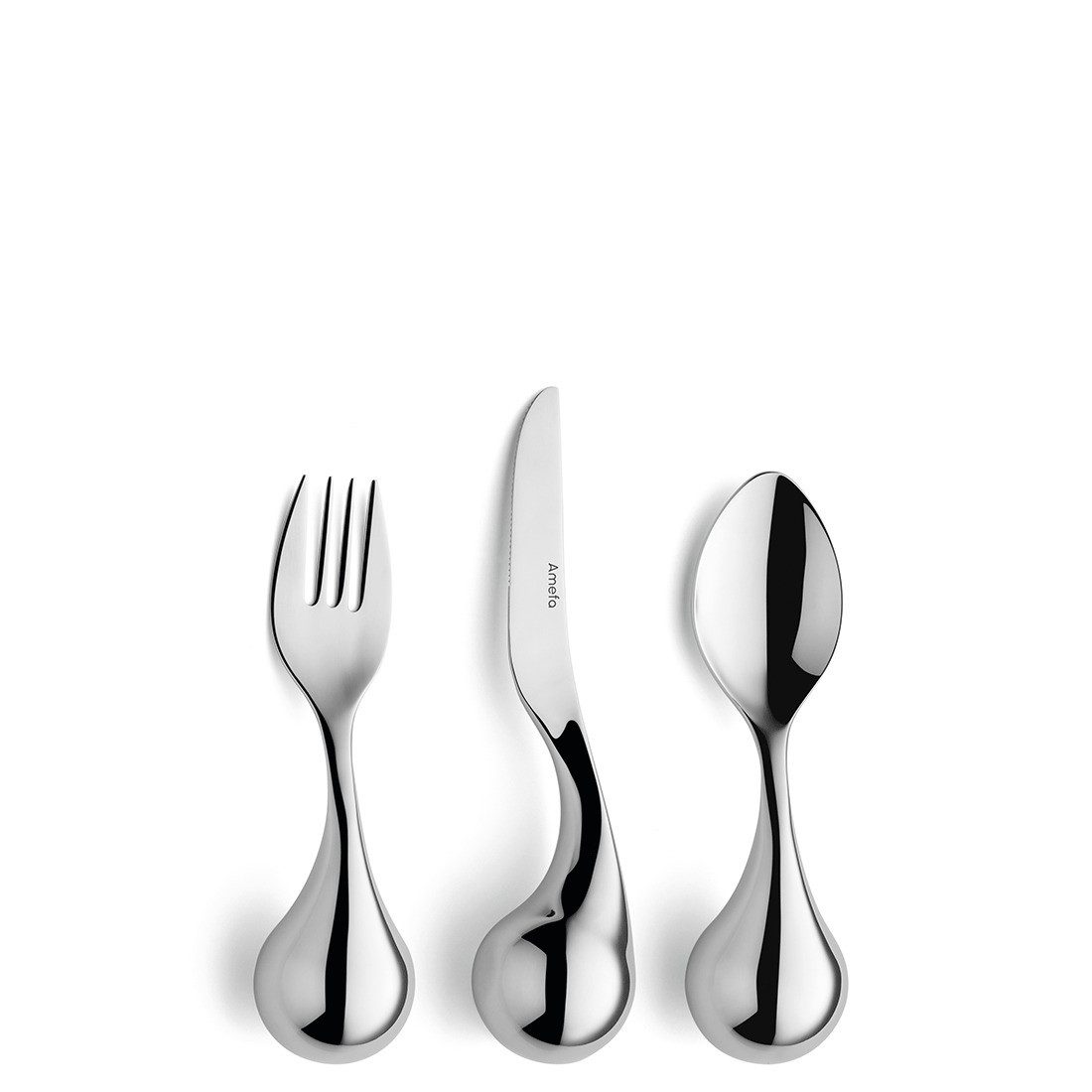 Amefa Besteck-Set INTEGRALE (3-tlg), 1 Personen, Edelstahl Rostfrei 18/10, spülmaschinenfest, hochglanzpoliert
