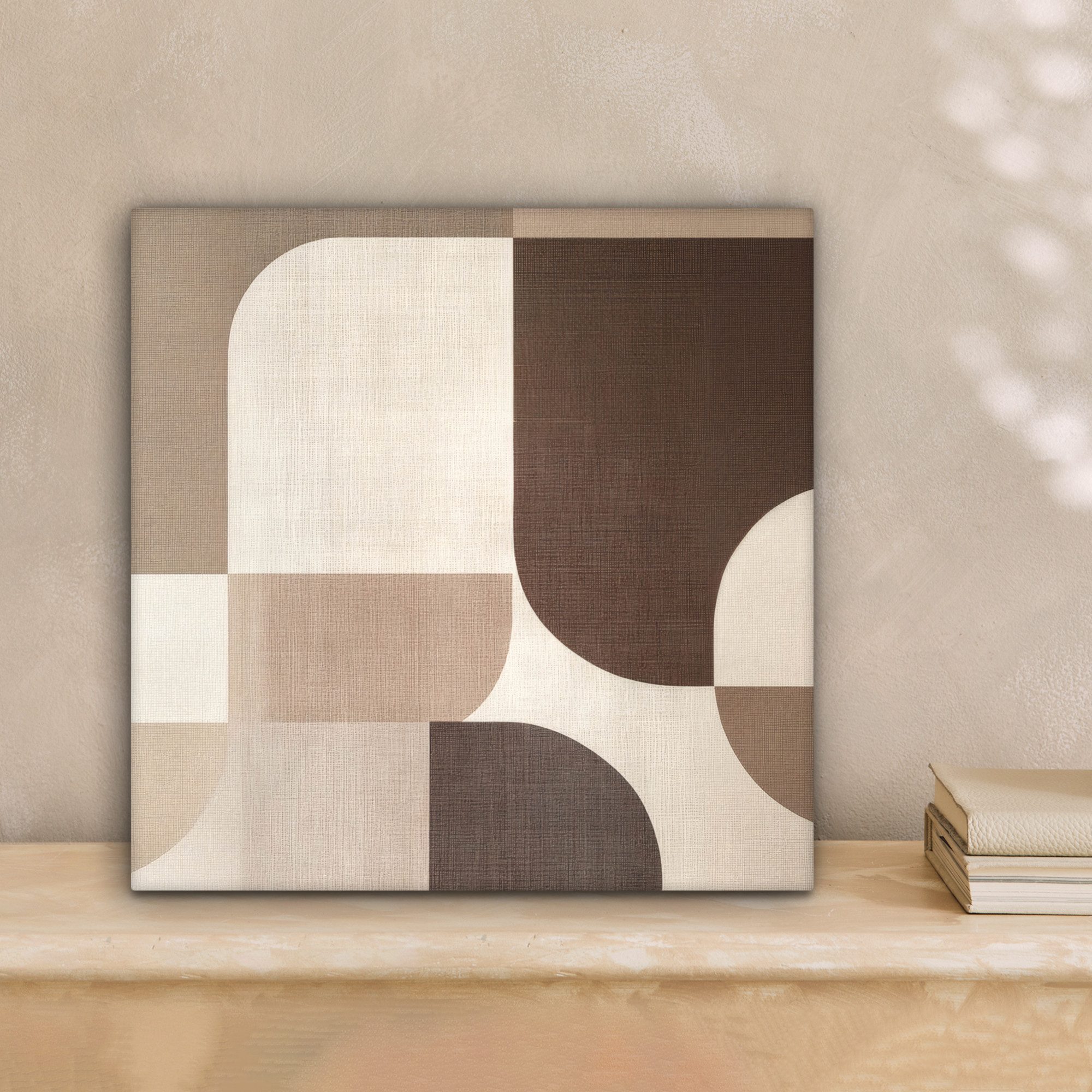 OneMillionCanvasses® Leinwandbild Geometrisch - Gewebte Struktur - Modern, Fotodruck (1 St), Wandbild, Deko Schlafzimmer Wohnzimmer Flur 20x20 cm