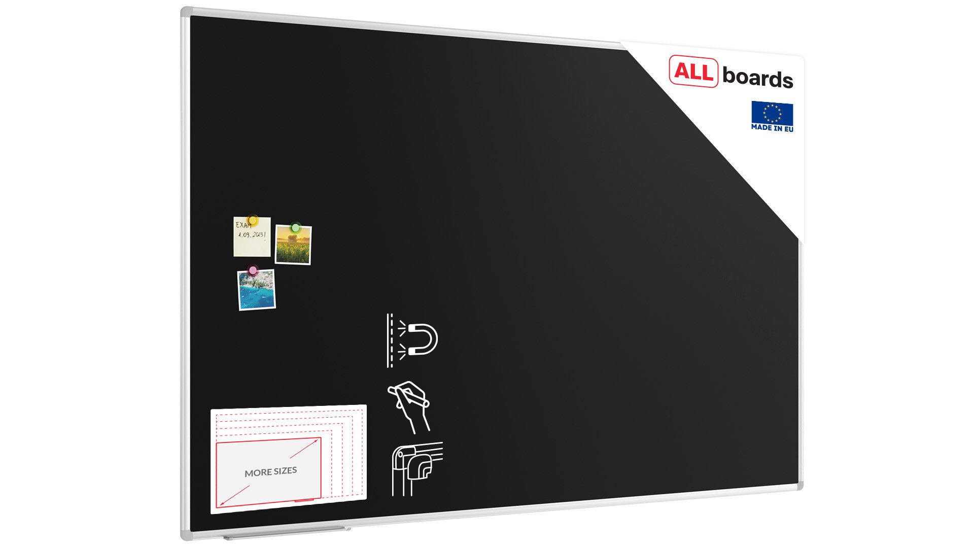 ALLboards Wandtafel ALLboards Kreidetafel Magnetisch mit Alurahmen Premium EXPO