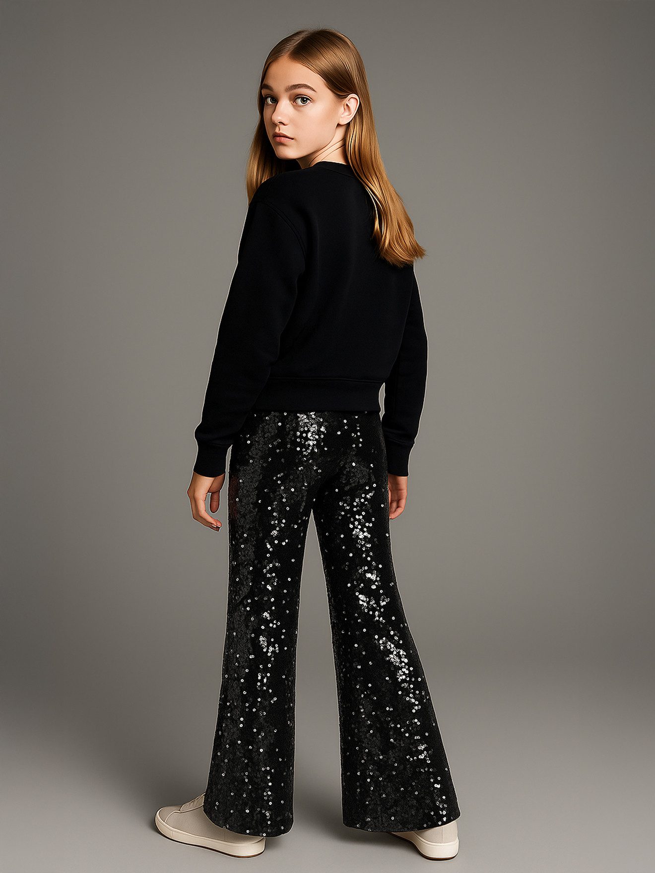 jonen Cargohose Weite Hose mit Pailletten für Mädchen