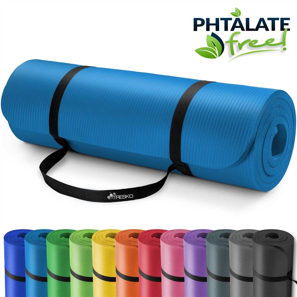 TRESKO Gymnastikmatte rutschfest mit Tragegurt Sportmatte gepolstert, Yogamatte Gymnastikmatte Dick Fitnessmatte