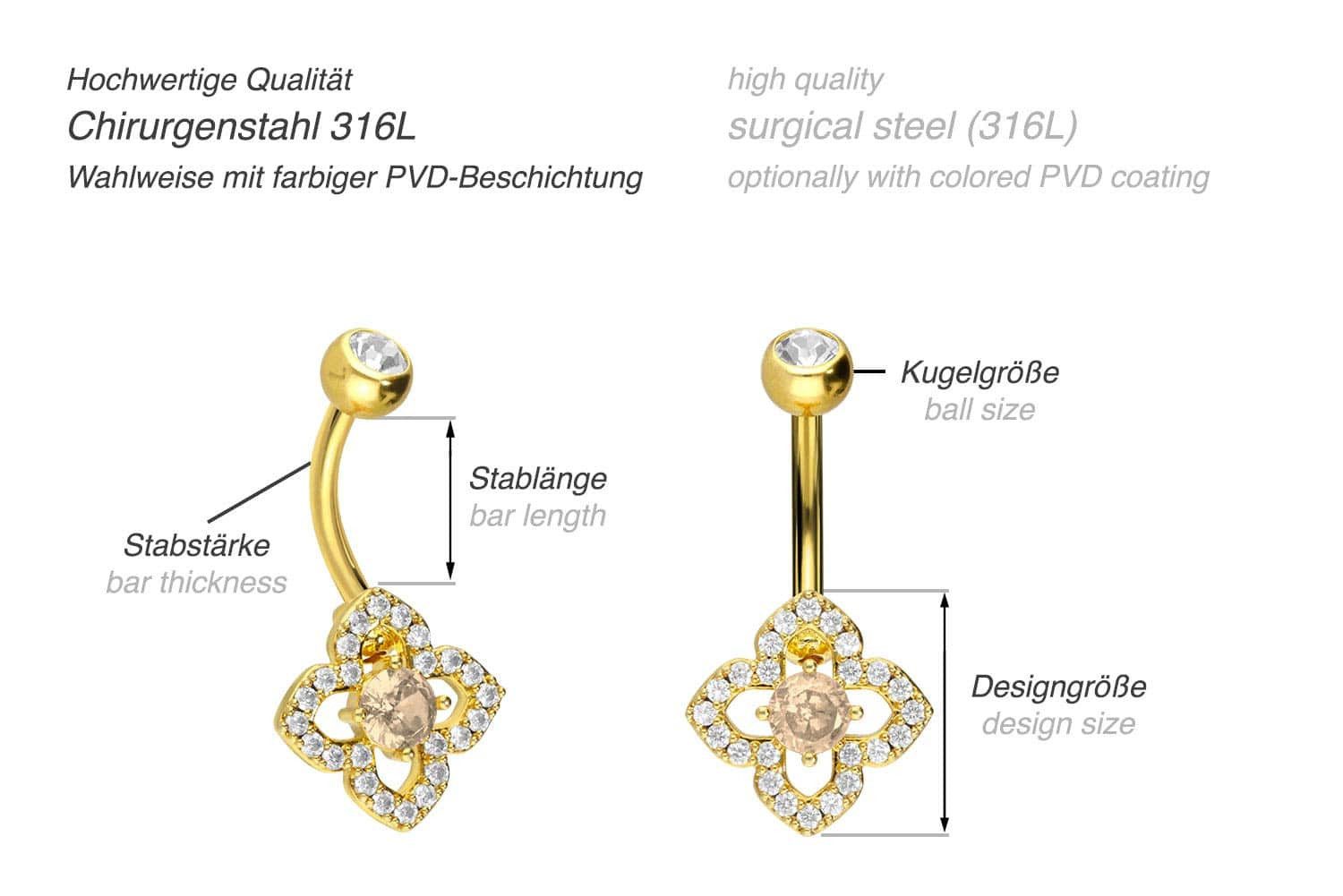 PIERCINGLINE Bauchnabelpiercing Chirurgenstahl Bananabell ORIENTALISCHES DE günstig online kaufen