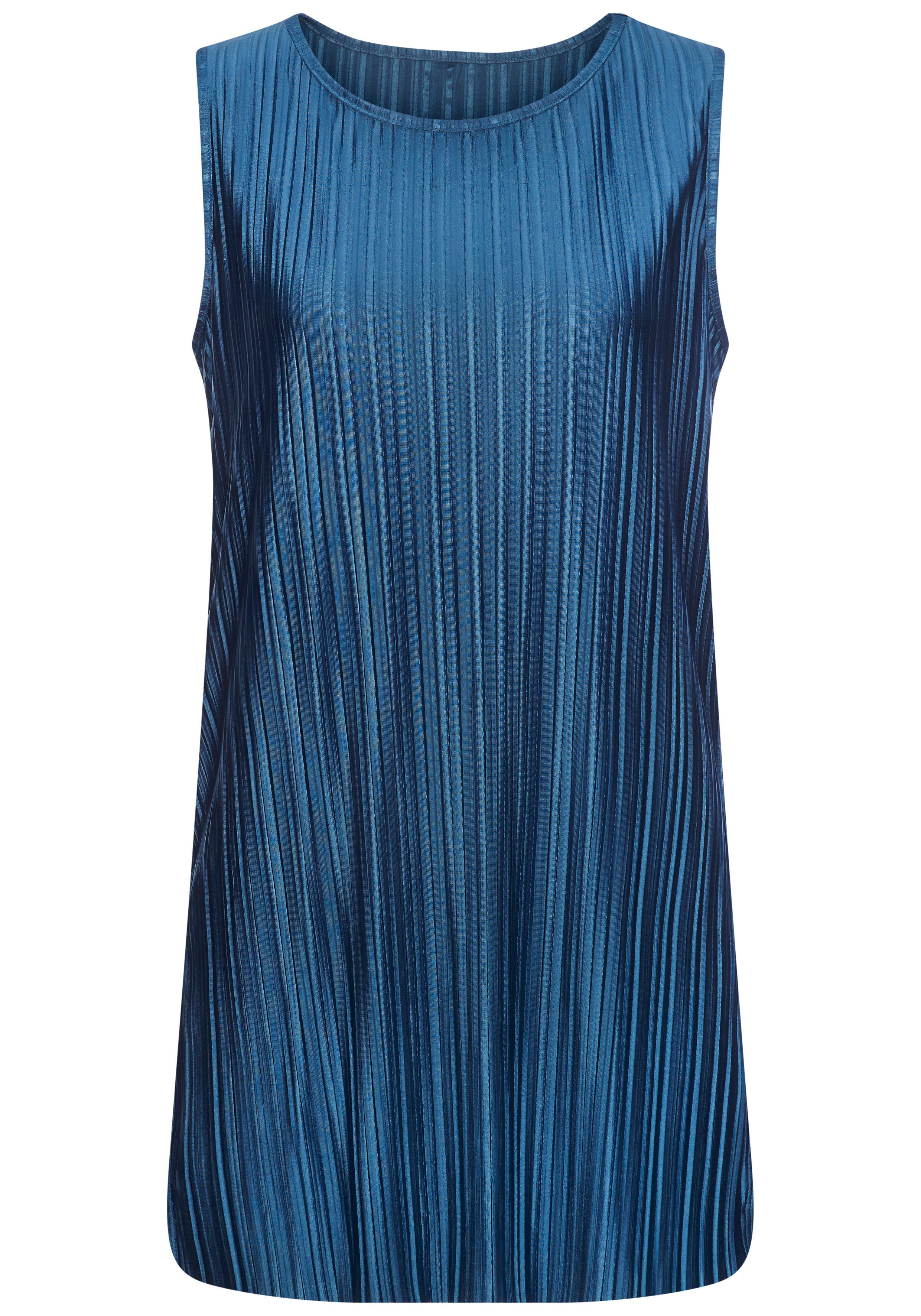 LASCANA Longtop aus schimmernder Ware mit Plisseefalten langes Plisseetop, figurumspielendes Partytop, Top mit Seitenschlitzen – Bild 2 von 5