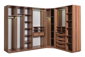 JVmoebel Eckschrank Schlafzimmer Eckschrank Schrank Modern Holz Kleiderschrank Neu braun