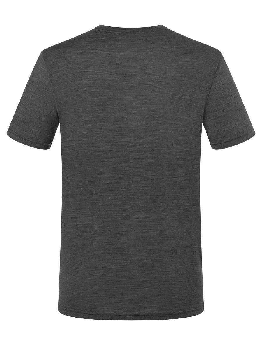 Grey SUPER.NATURAL Print-Shirt PATRONA Merino SANTA T-Shirt Merino-Materialmix bequemer TEE Pirate Melange/Vapor Grey/Gold M