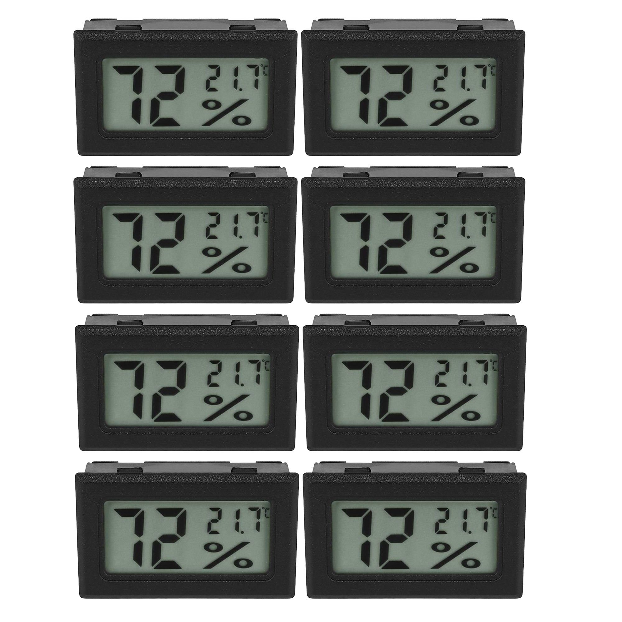 TSB Werk Raumthermometer 1-8 Thermometer Hygrometer Luftfeuchtigkeit, 8-tlg., Raumtemperatur, Thermo, Digital, Mini