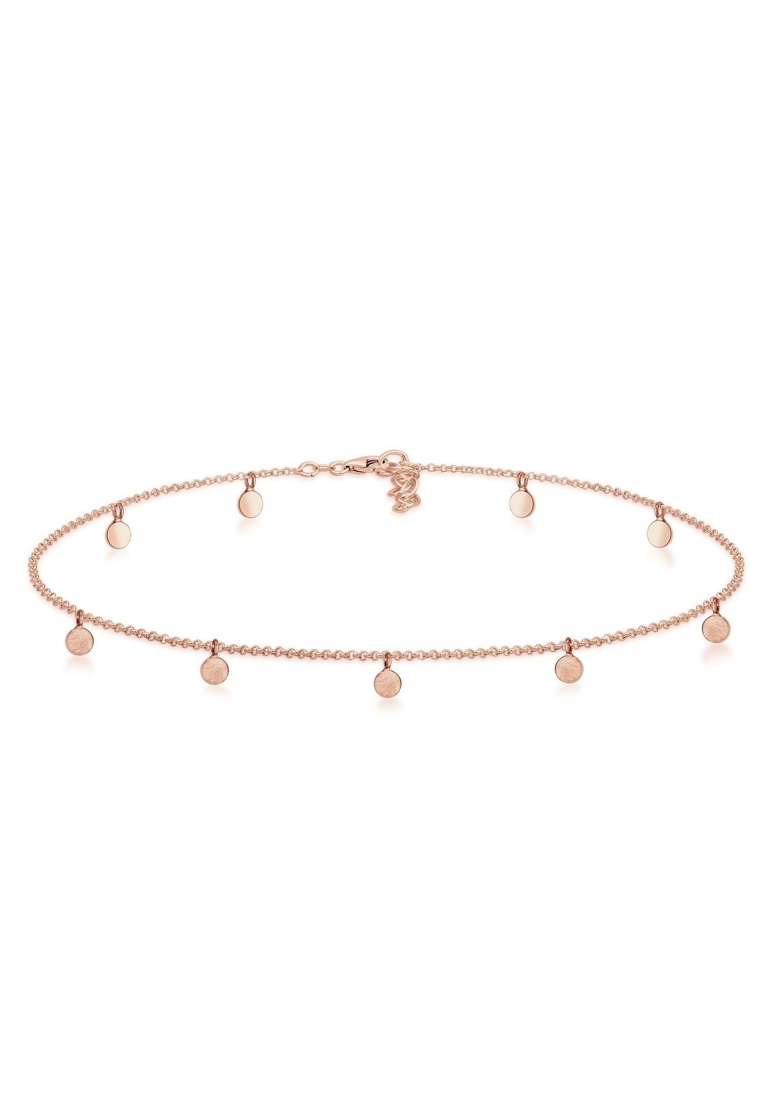 Elli Collier Choker Plättchen Coins Matt 925 Silber