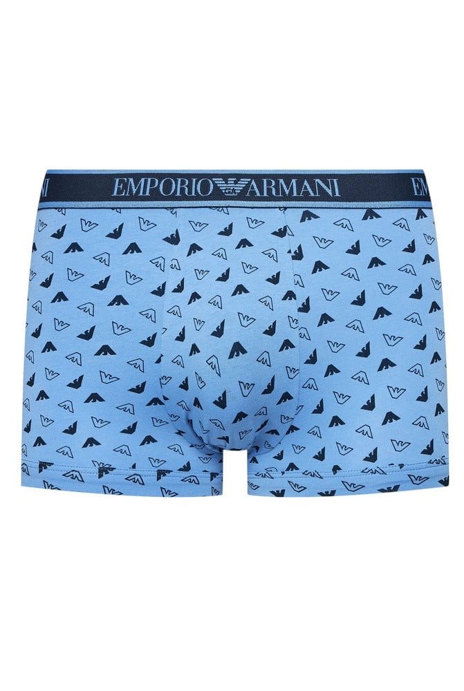 Emporio Armani Boxershorts Unterwäsche Trunk Cotton blau/dunkelblau gemustert Herren - 3 Stück
