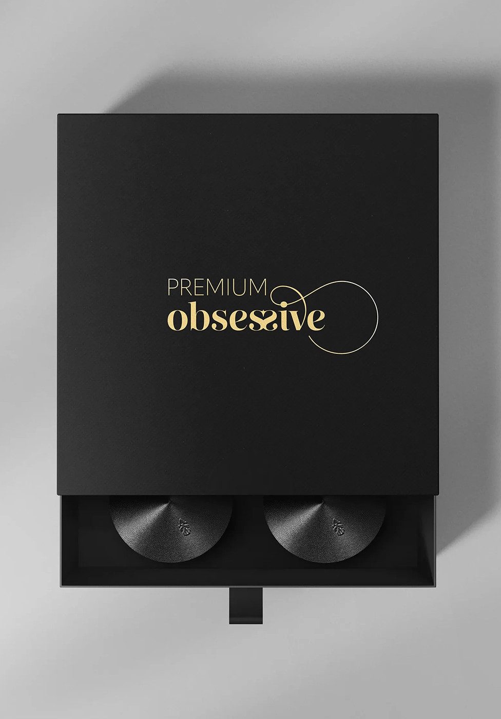 Obsessive Brustwarzenabdeckung Premium Nippel-Pasties aus Echtleder - schwarz (1 Paar), Selbstklebend und wiederverwendbar