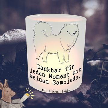 Mr. & Mrs. Panda Windlicht Samojede Moment - Transparent - Geschenk, Tierfreund, Windlicht Kerze (1 St), Hochwertiges Material