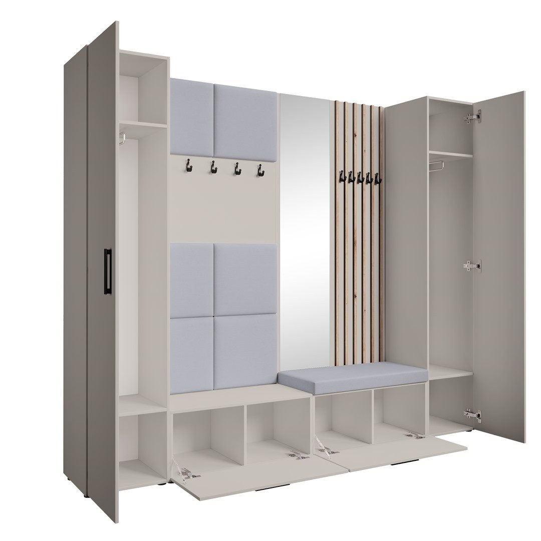 Beautysofa Garderobenschrank mit gepolsterten Paneelen und günstig online kaufen