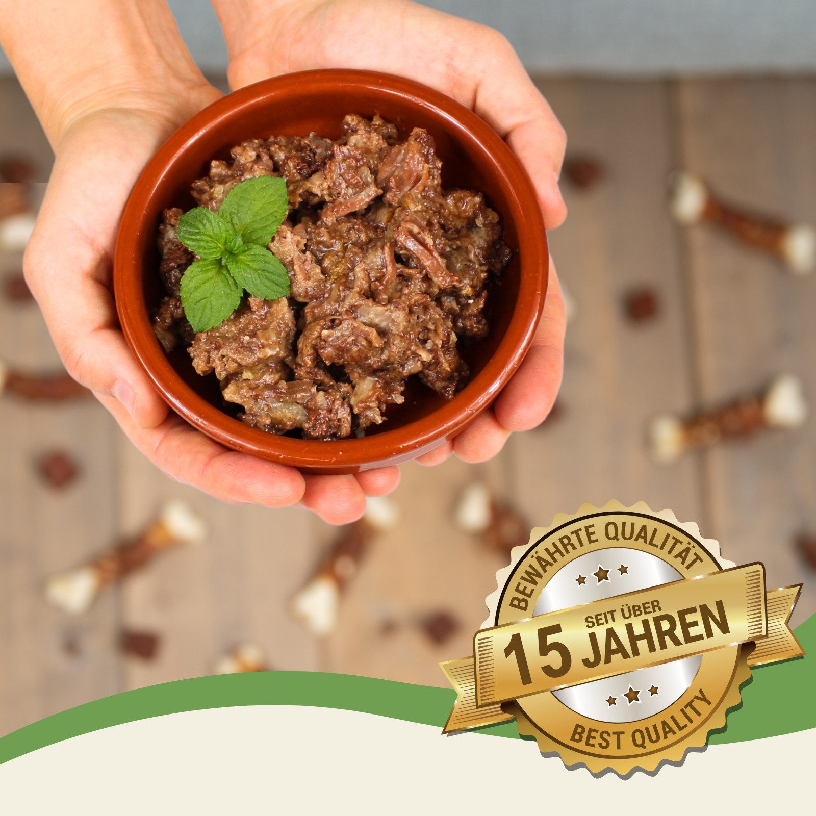 Lecker.Pet 18 x 400 g Lecker.Pet® Emily's 100 % Rindermuskelfleisch Nassfutter Rind, Ergänzungsfutter für: Katze