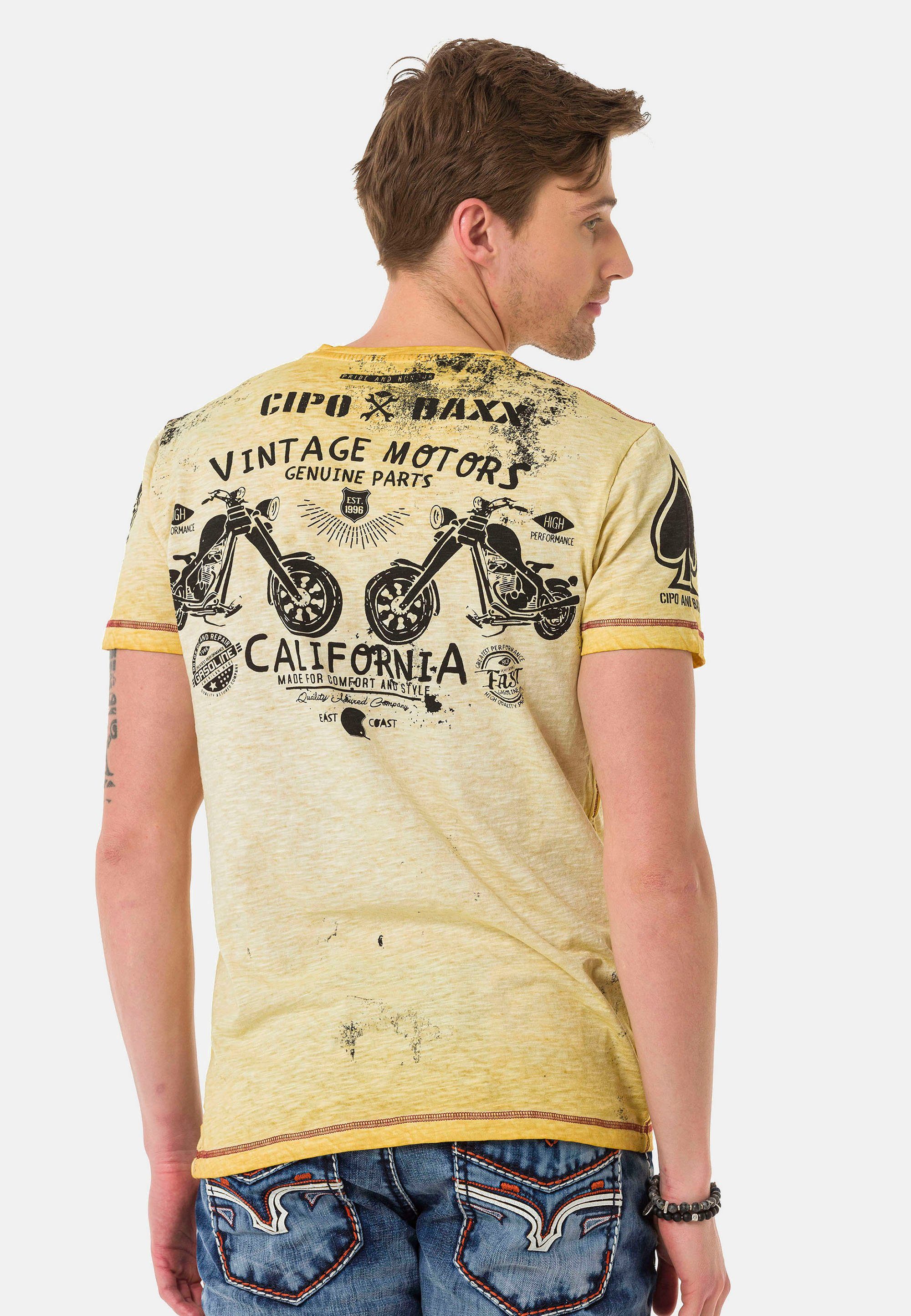 gelb & T-Shirt Baxx Cipo im VintageLook