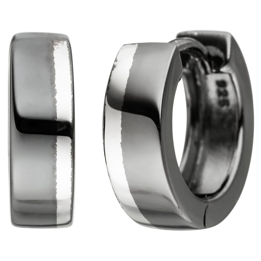 Schmuck Krone Paar Creolen Creolen 13,4mm aus 925 Silber, bicolor, Silber 925