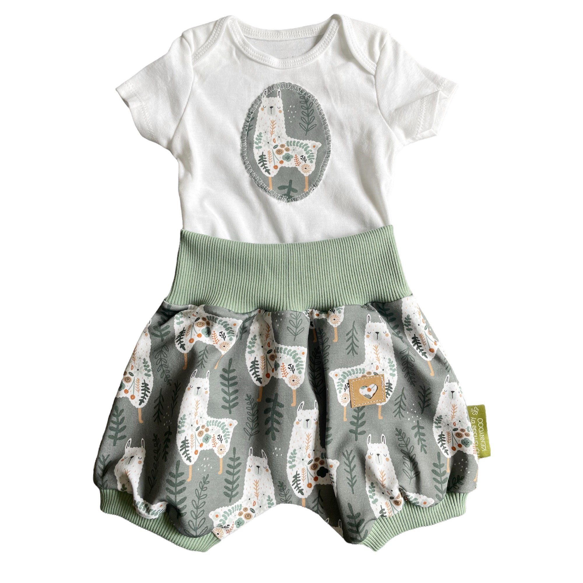 Body mit & Set teilig) Baby Shorts kennydoo niedlichem (2 "Lama" Kinder- Design