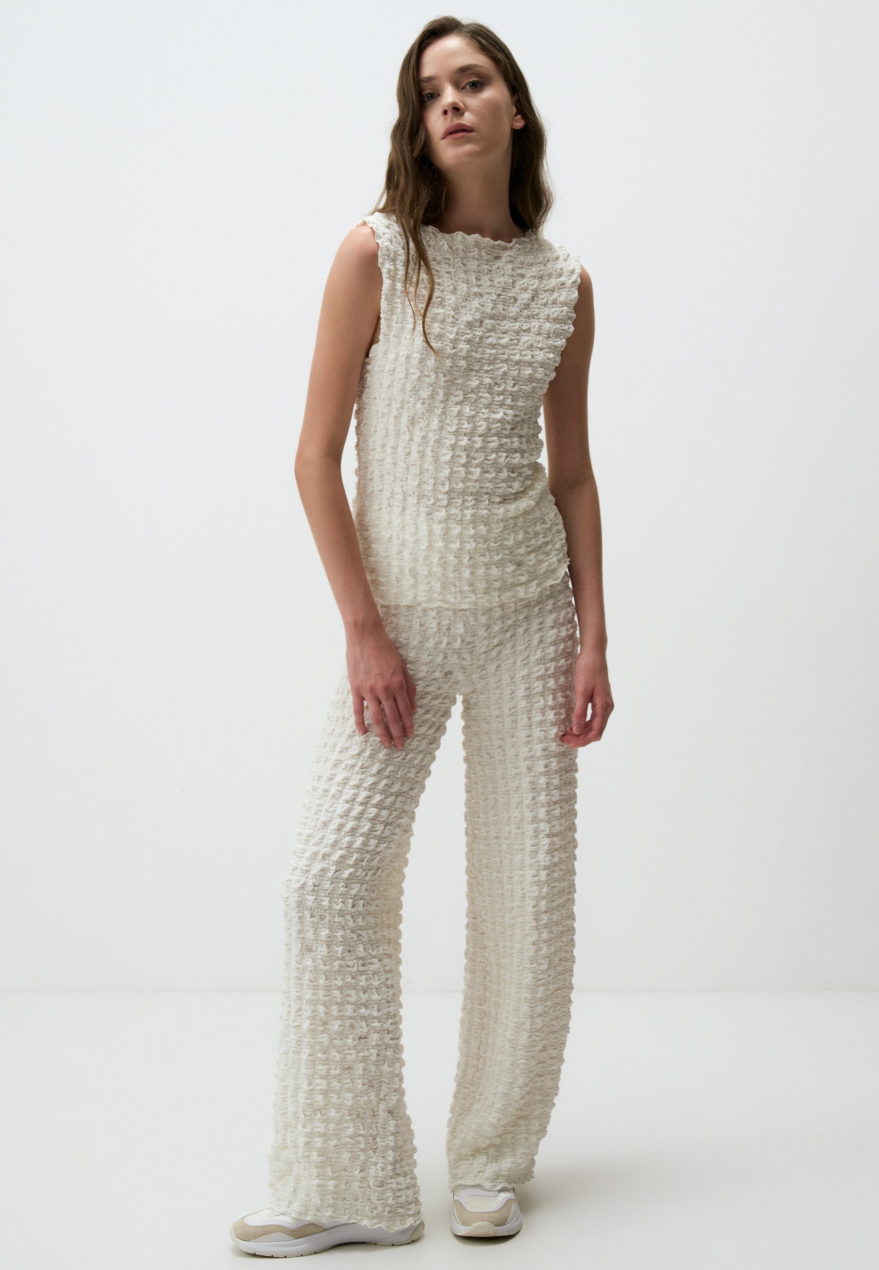 Strickhose Strukturiert Weites Bein Gestrickt Hose