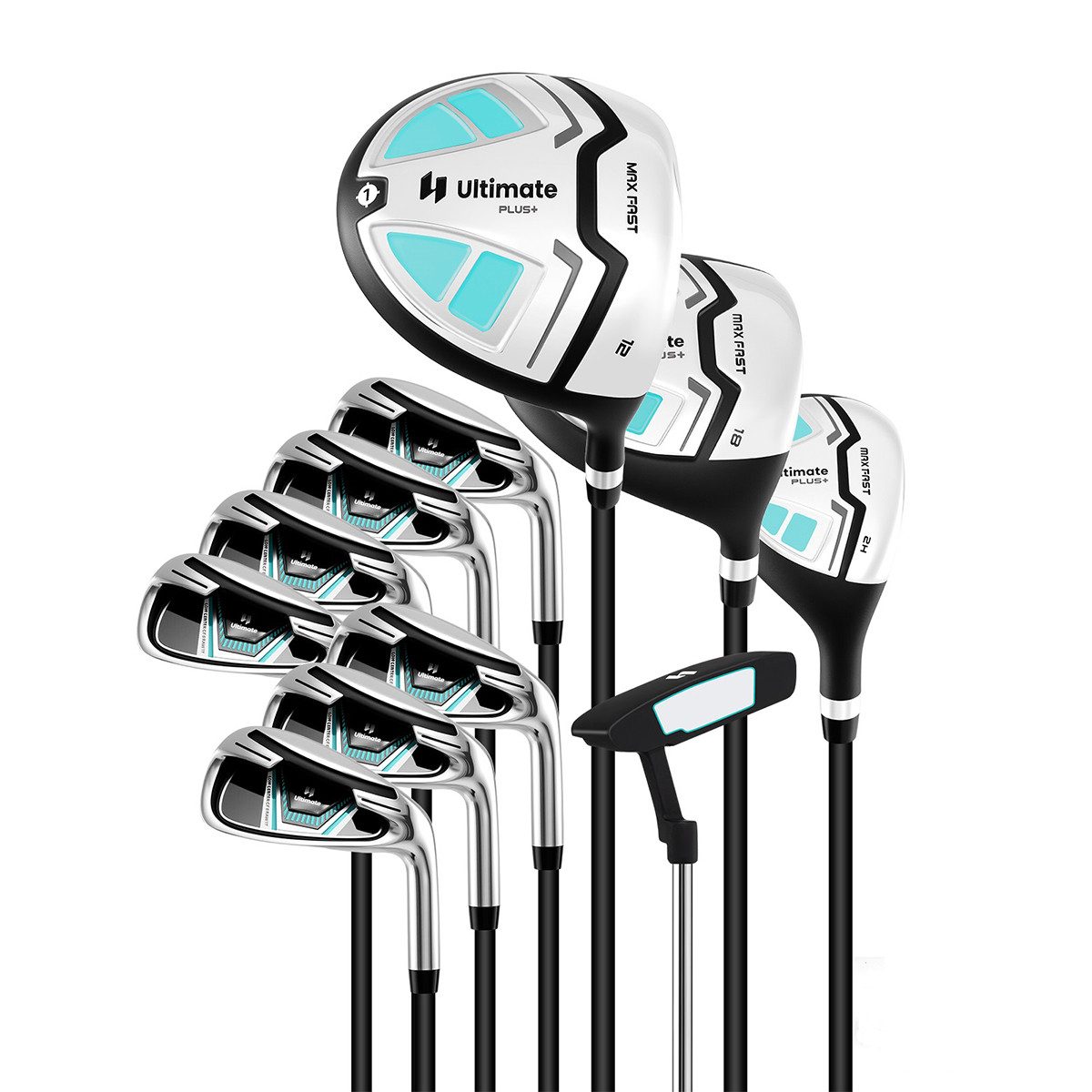 COSTWAY Golfschläger + Golfbag, komplettes Damen Golfschläger Set, 9/11 teilige