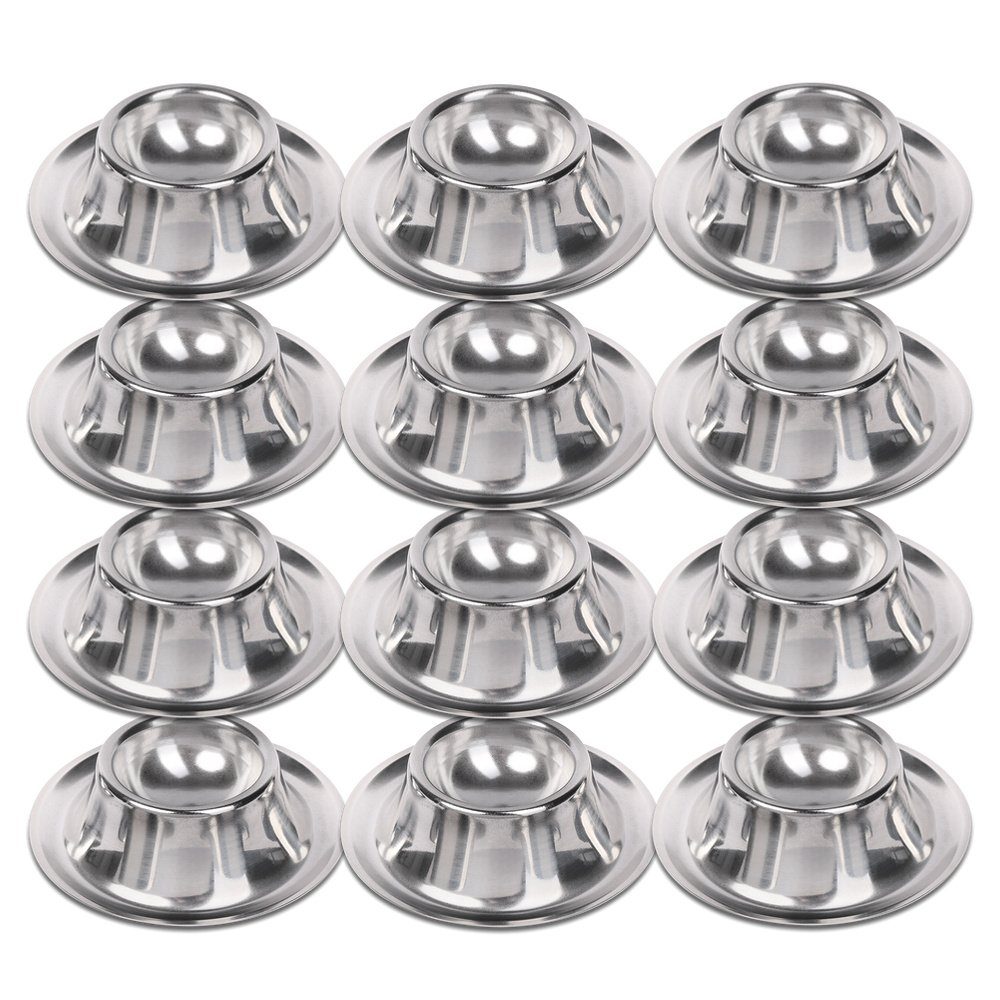 Schramm Eierbecher Schramm® 12 Stück Edelstahl Eierbecher Eierhalter poliert stapelbar Eier Becher Egg Cup Eierständer 12 Personen Gastro Qualität | Eierbecher