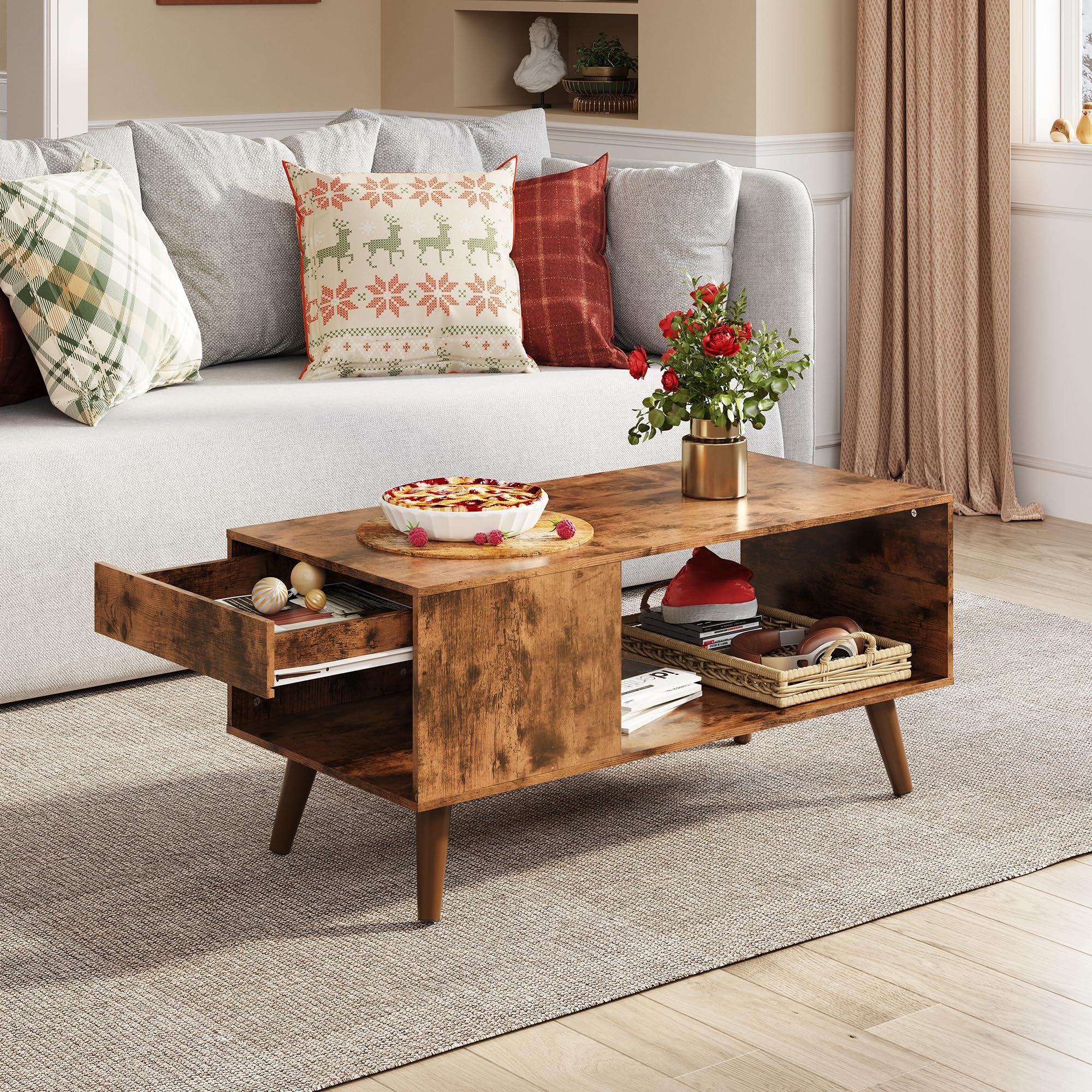WLIVE Couchtisch mit Stauraum, Wohnzimmer Tisch günstig online kaufen