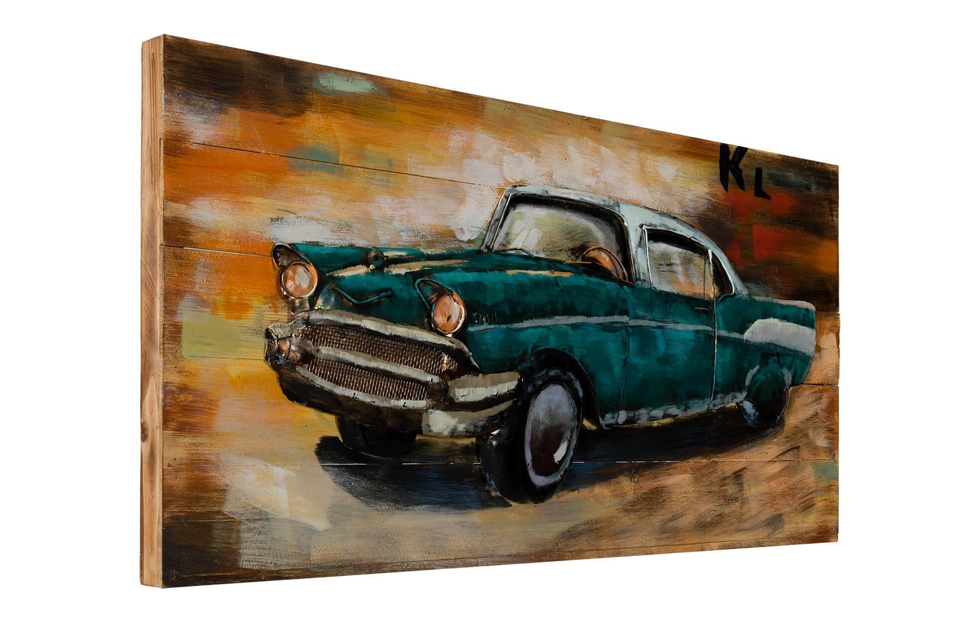 KUNSTLOFT Wandbild 3D 100x50 cm, Wandbild handgefertigtes Effekt mit Nostalgic Journey