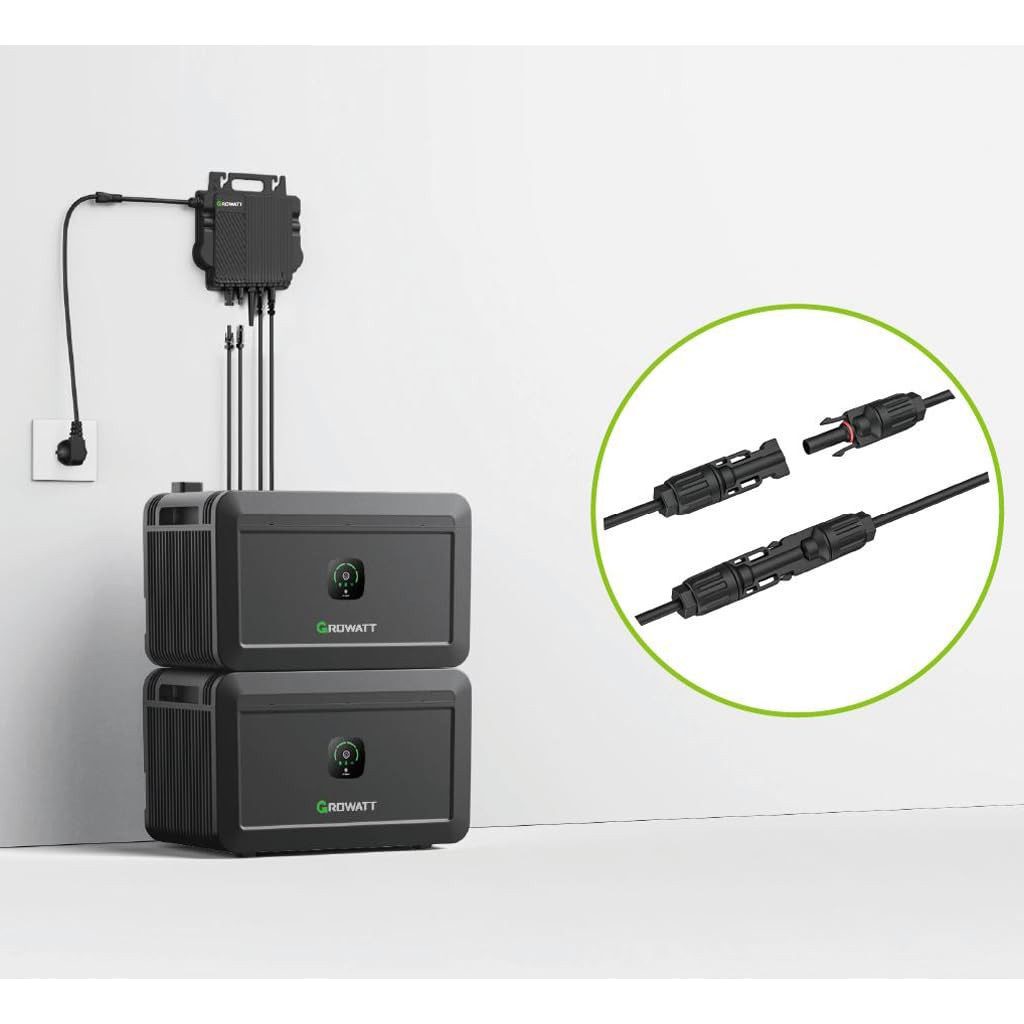 Growatt NOAH 2000 solar system - efficient solar battery for balcony power plants (low-voltage battery, modularly expandable up to 8192Wh), plug & play, solar storage, app control, 2048Wh, IP66, expandable