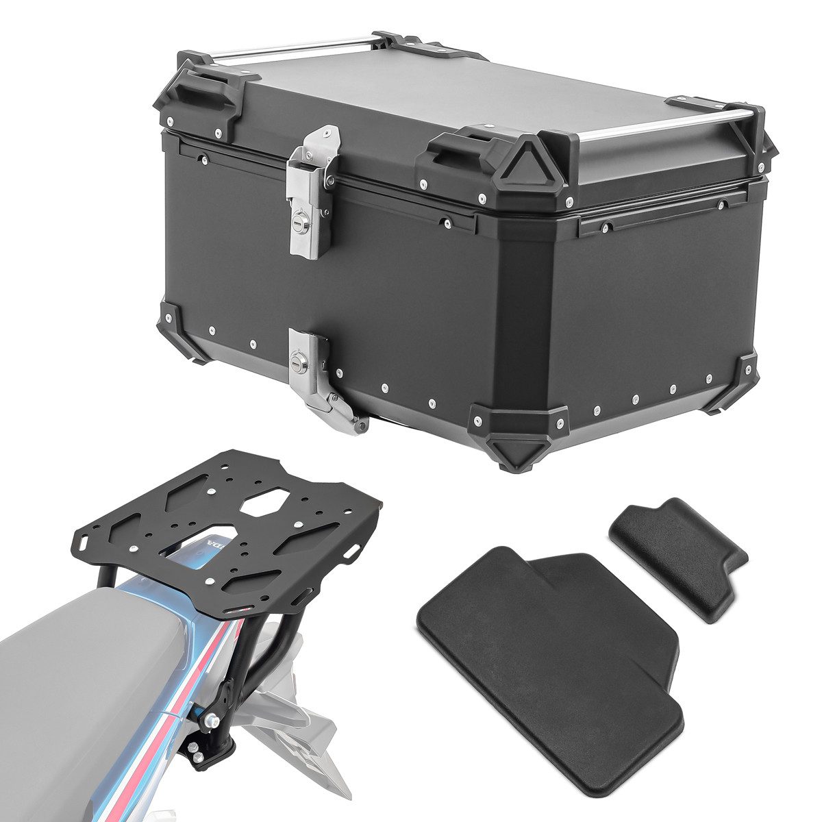 Bagtecs Topcase Set Alu Topcase + Gepäckbrücke passend für Africa Twin CRF 1100 L 20-2