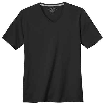 Redmond V-Shirt Übergrößen V-Neck Basic T-Shirt schwarz Redmond